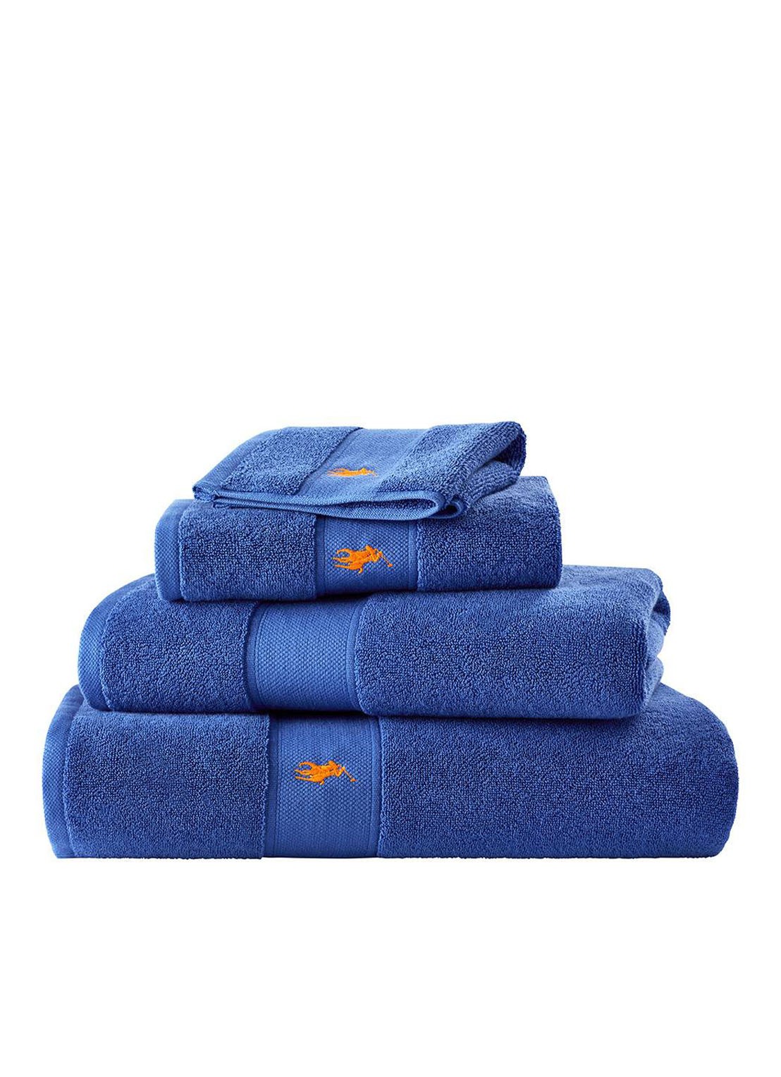 Ralph Lauren Polo Player gastendoek - 600 gr/m2 - 40 x 75 cm - detail 4 kobaltblauw