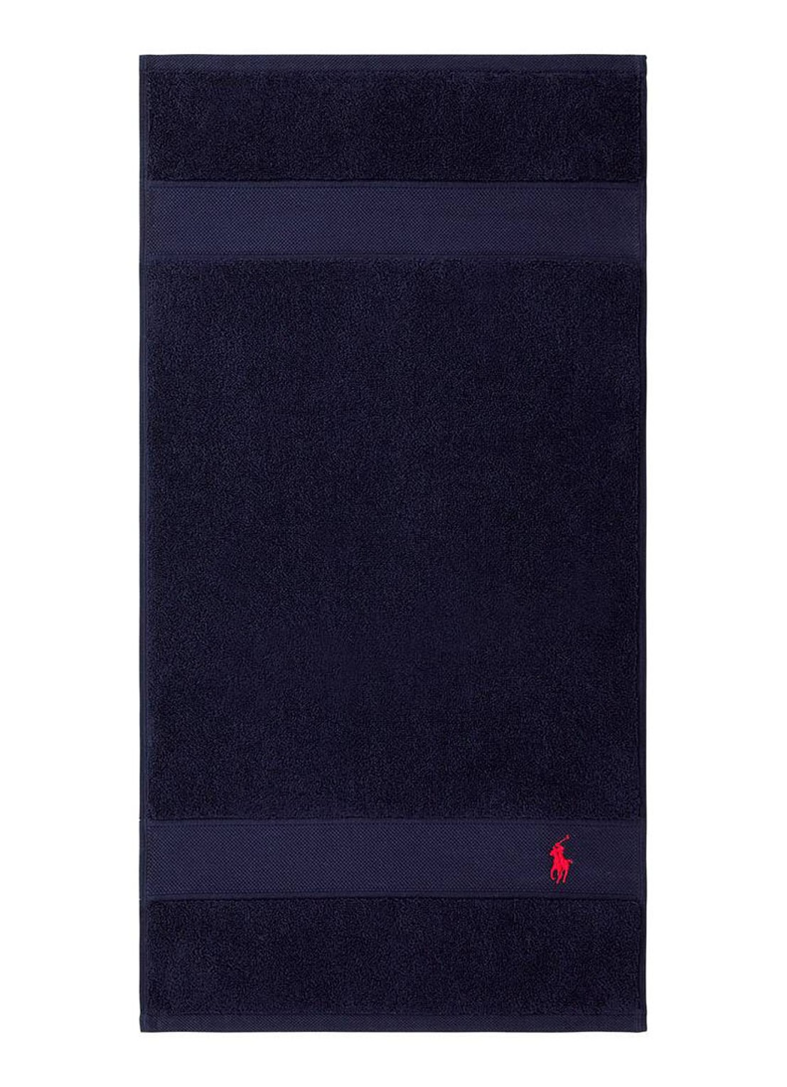 Ralph Lauren Polo Player gastendoek - 600 gr/m2 - 40 x 75 cm - voorkant 3 donkerblauw