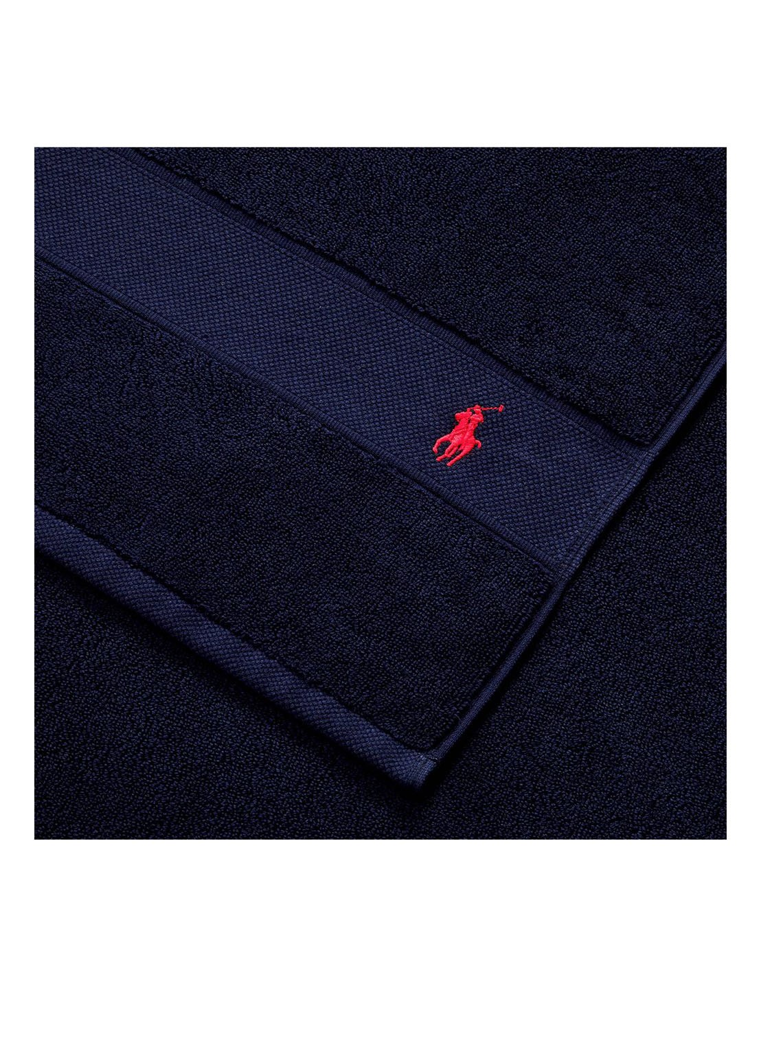 Ralph Lauren Polo Player gastendoek - 600 gr/m2 - 40 x 75 cm - voorkant 4 donkerblauw