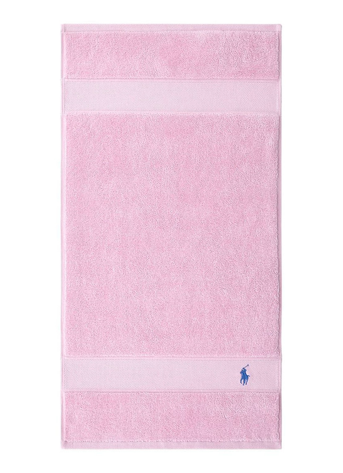 Ralph Lauren Polo Player gastendoek - 600 gr/m2 - 40 x 75 cm - voorkant 2 lichtroze