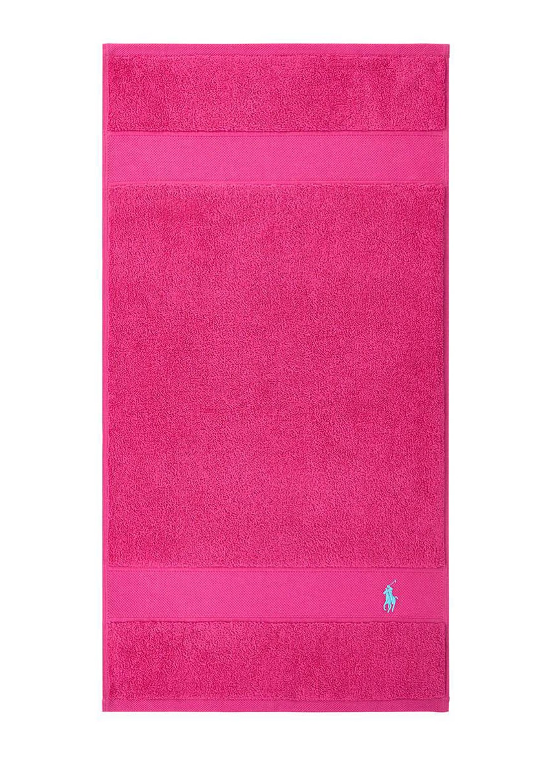 Ralph Lauren Polo Player gastendoek - 600 gr/m2 - 40 x 75 cm - voorkant 3 fuchsia