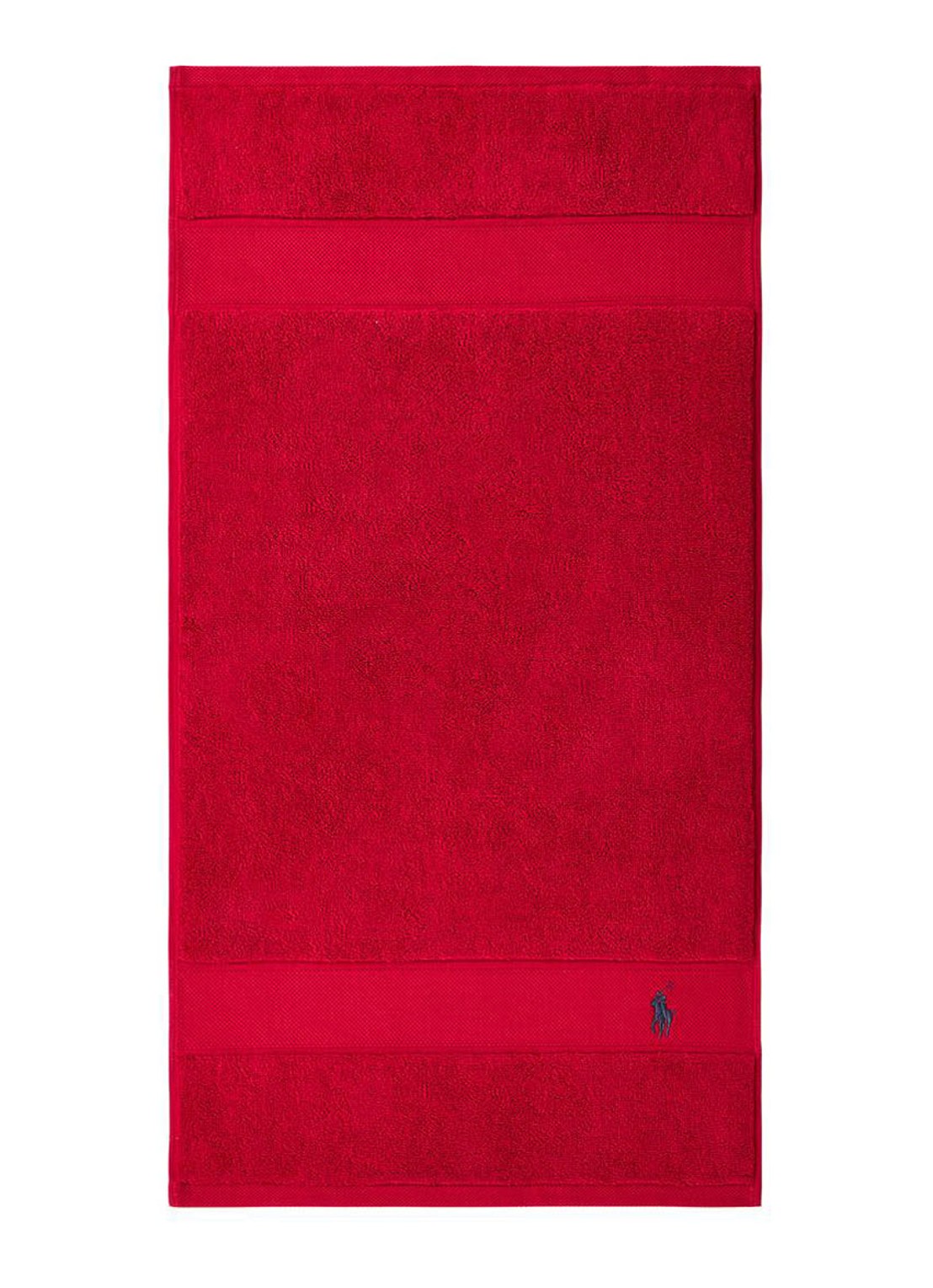Ralph Lauren Polo Player gastendoek - 600 gr/m2 - 40 x 75 cm - voorkant 3 rood