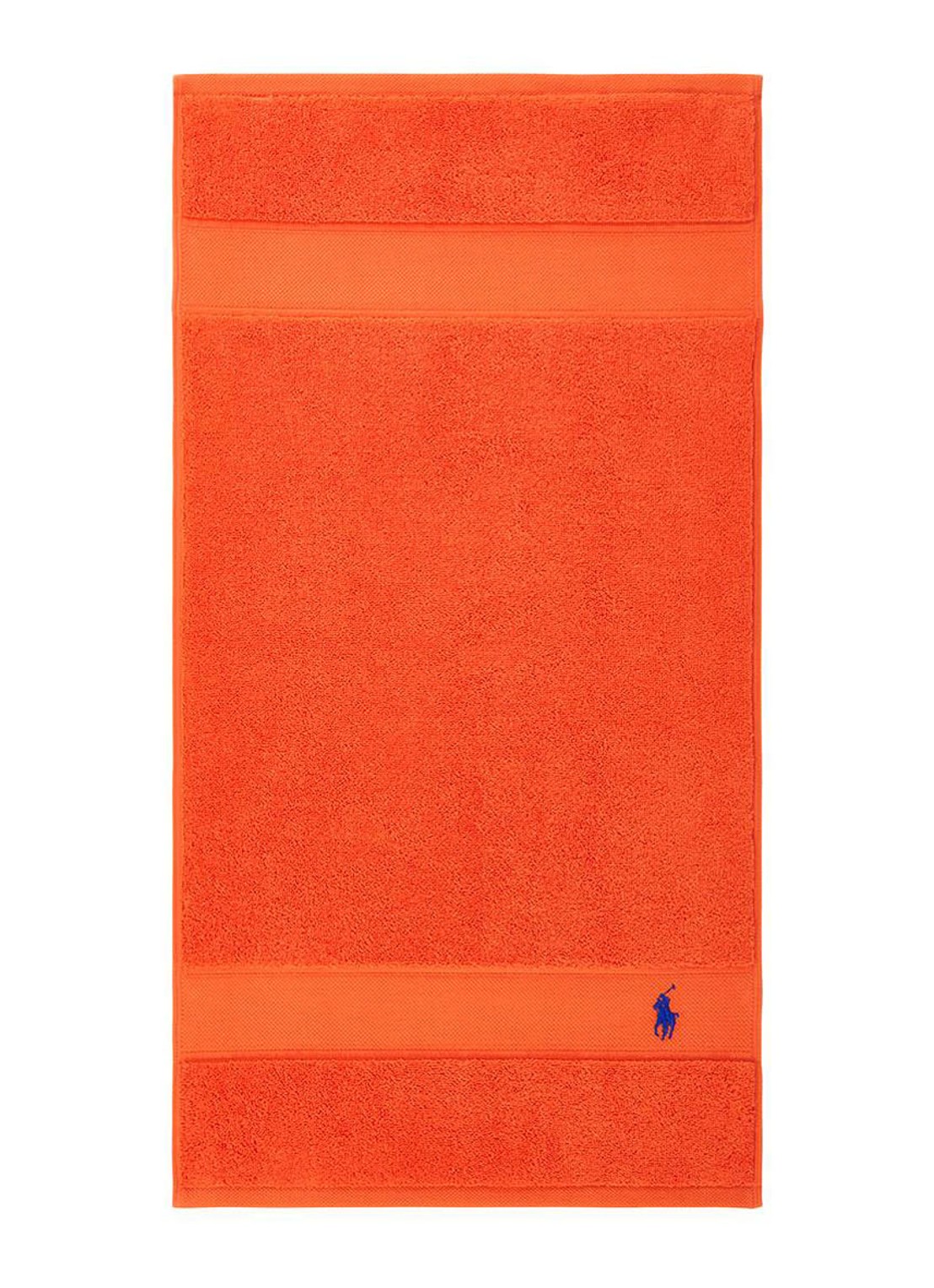 Ralph Lauren Polo Player gastendoek - 600 gr/m2 - 40 x 75 cm - voorkant 3 orange