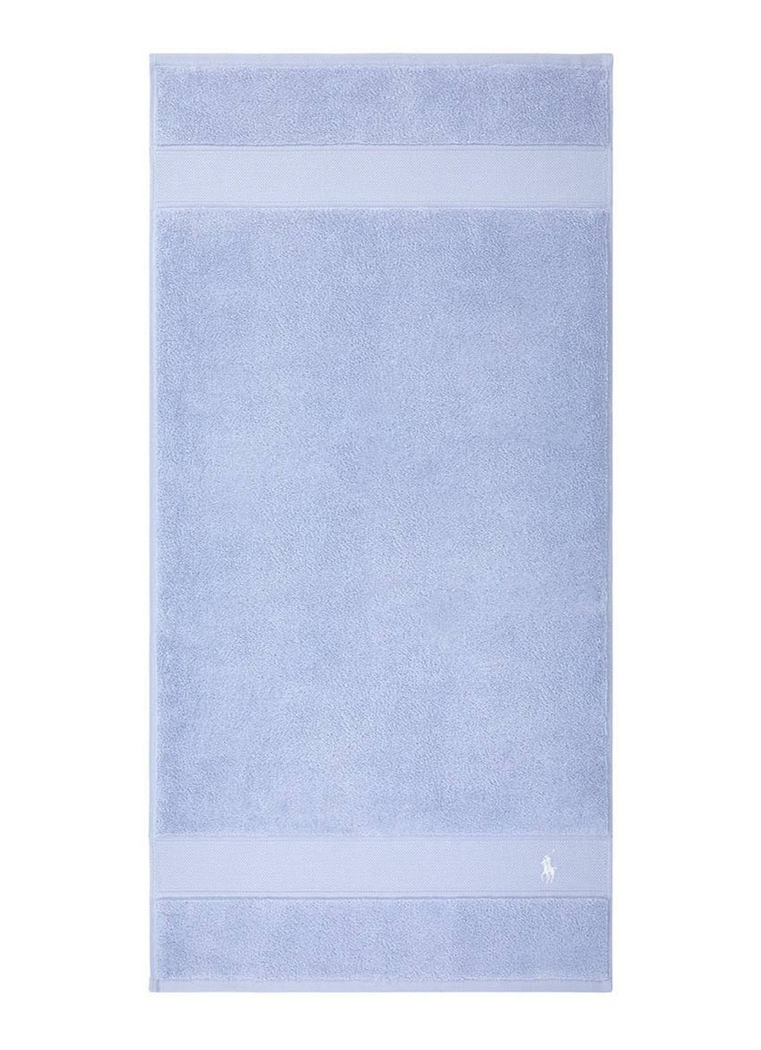 Ralph Lauren Polo Player handdoek - 600 gr/m2 - 50 x 100 cm - voorkant lichtblauw