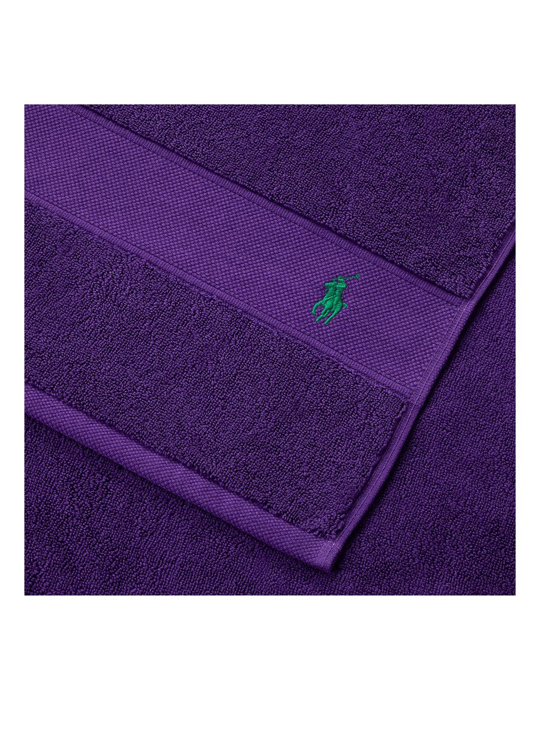 Ralph Lauren Polo Player handdoek - 600 gr/m2 - 50 x 100 cm - voorkant 4 paars