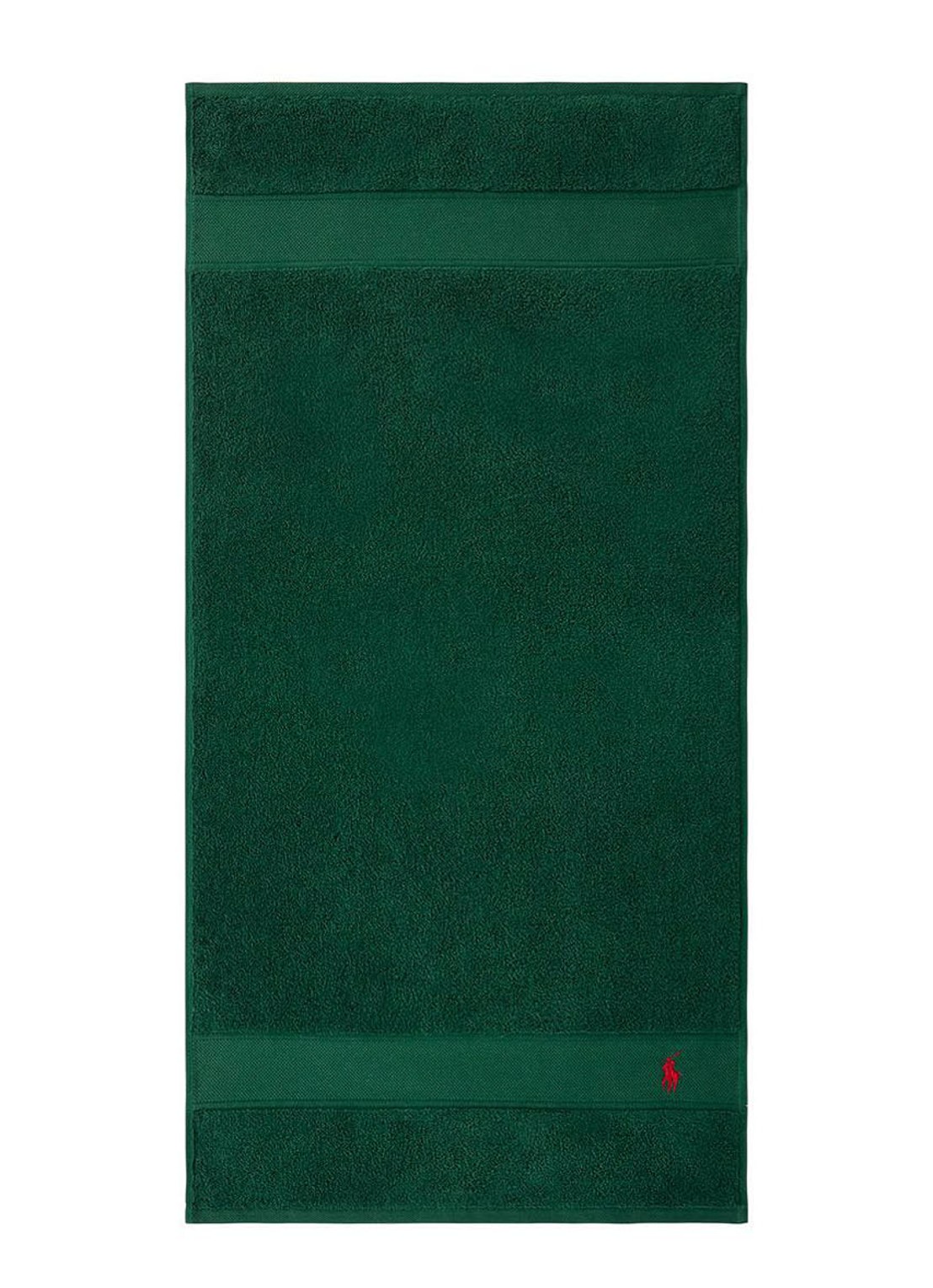 Ralph Lauren Polo Player handdoek - 600 gr/m2 - 50 x 100 cm - voorkant groen