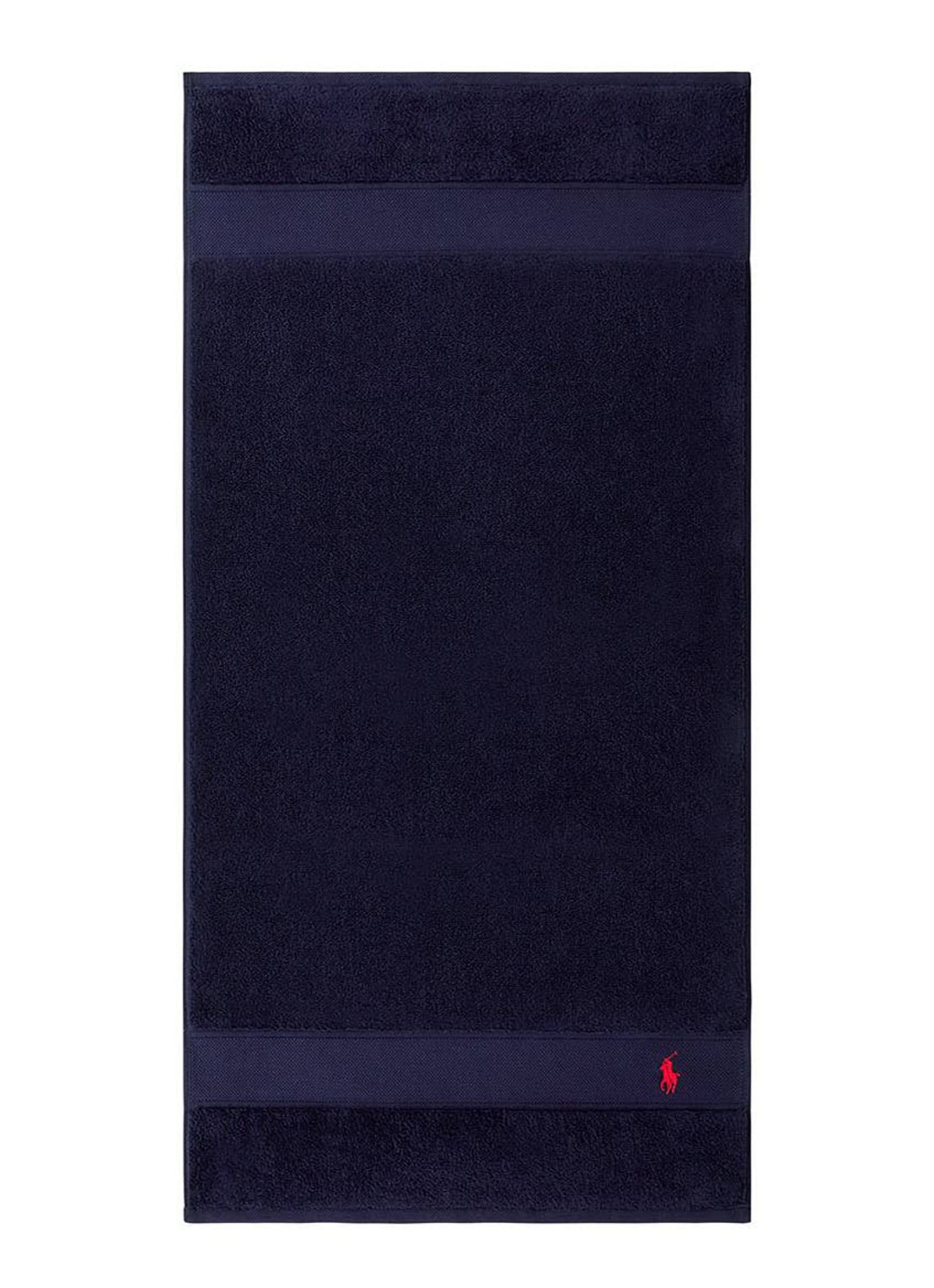 Ralph Lauren Polo Player handdoek - 600 gr/m2 - 50 x 100 cm - voorkant 2 donkerblauw