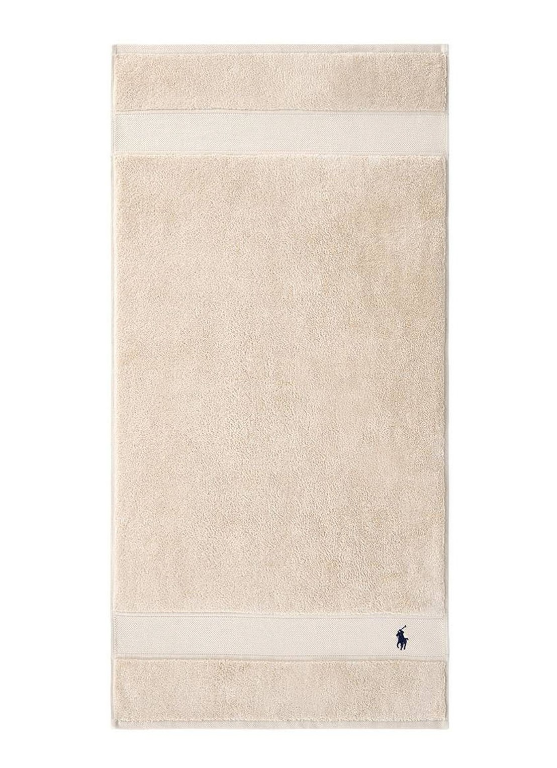 Ralph Lauren Polo Player handdoek - 600 gr/m2 - 50 x 100 cm - voorkant beige