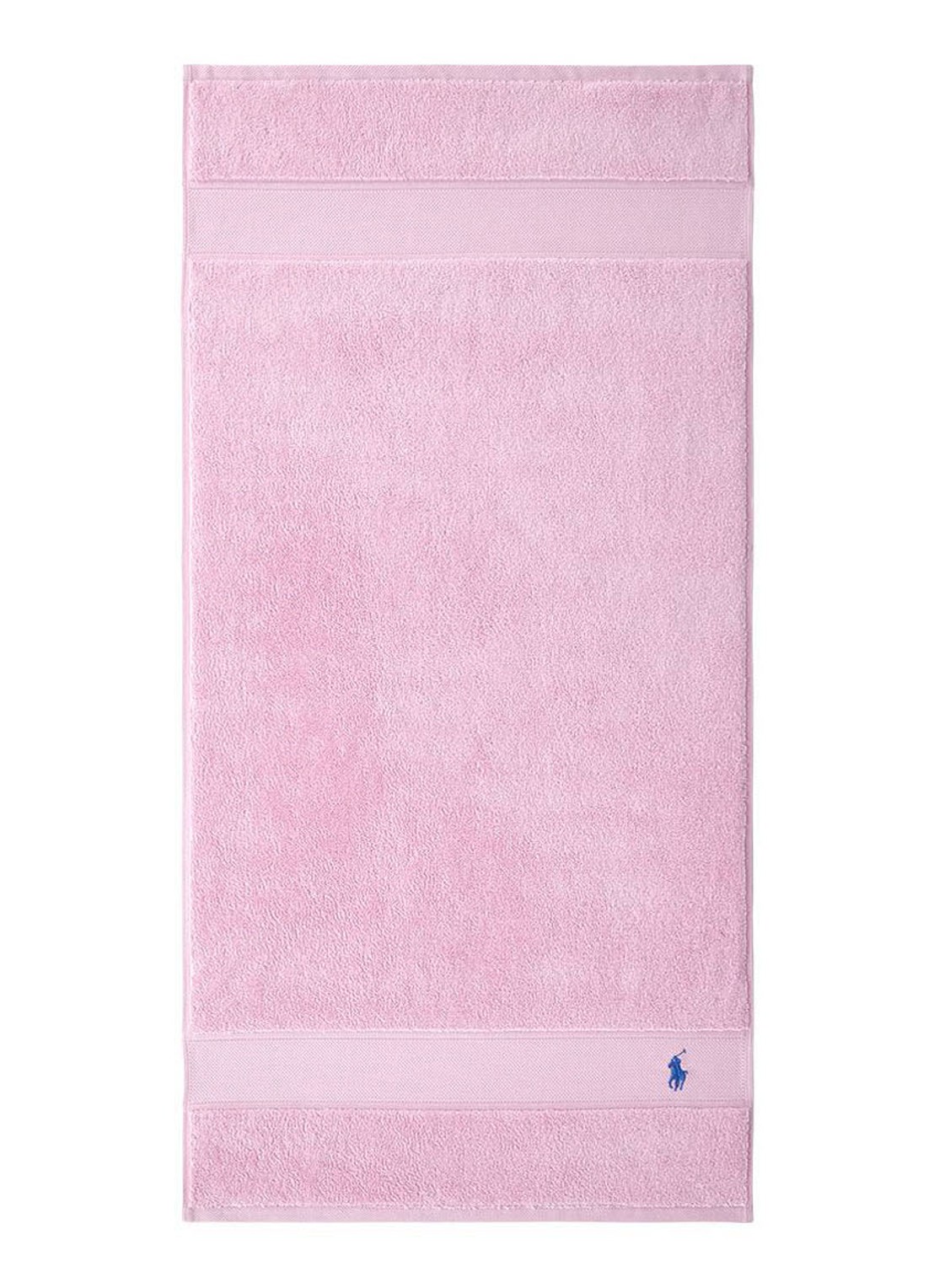 Ralph Lauren Polo Player handdoek - 600 gr/m2 - 50 x 100 cm - voorkant 3 lichtroze