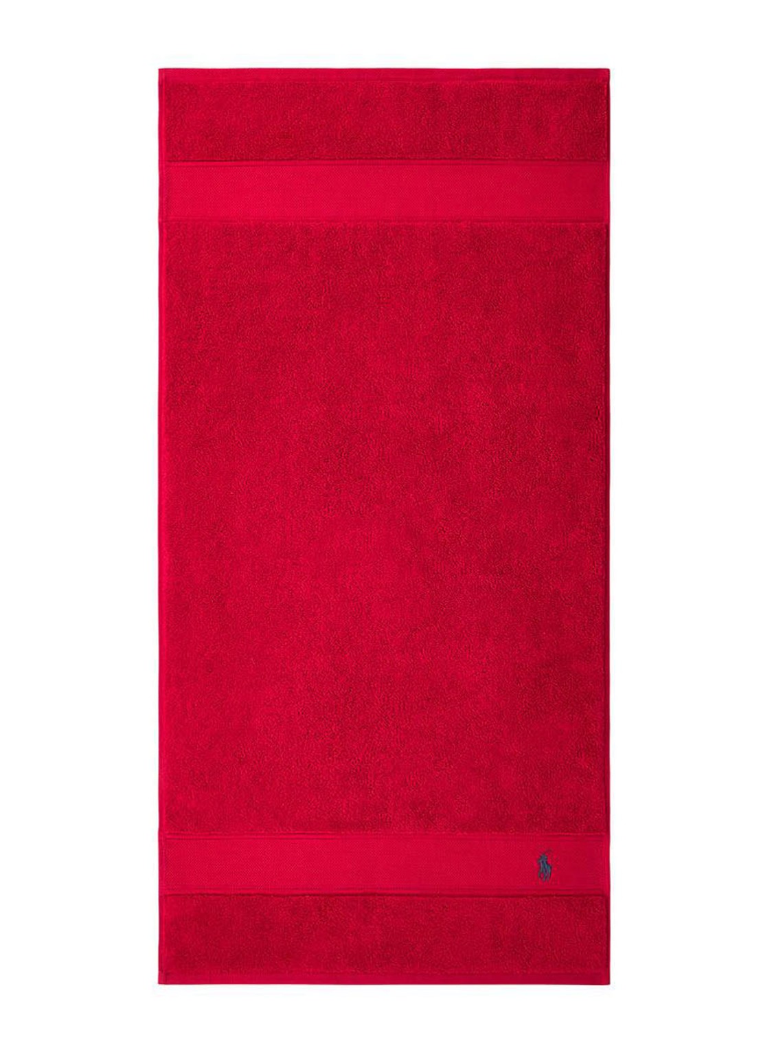 Ralph Lauren Polo Player handdoek - 600 gr/m2 - 50 x 100 cm - voorkant rood