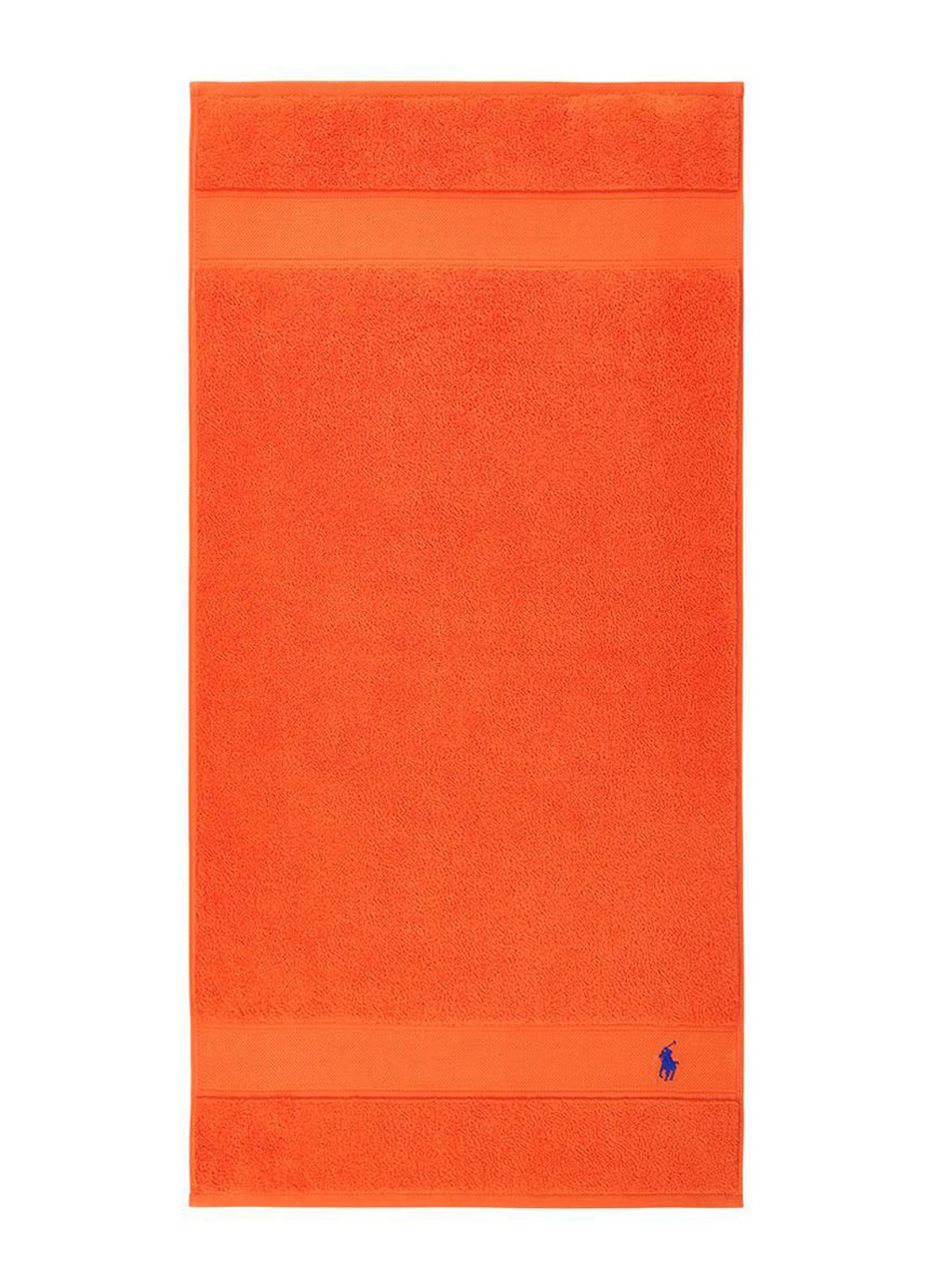 Ralph Lauren Polo Player handdoek - 600 gr/m2 - 50 x 100 cm - voorkant orange