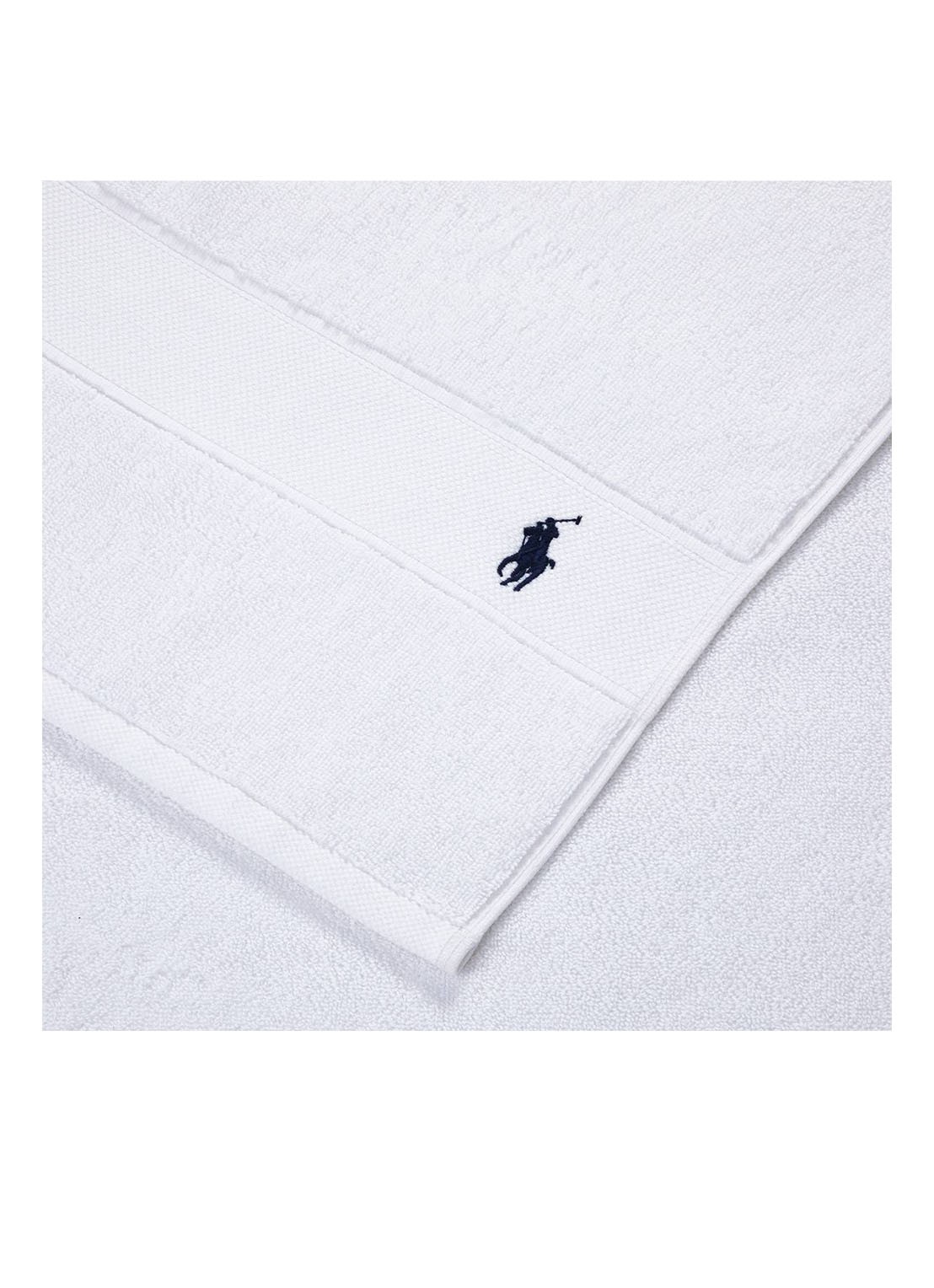 Ralph Lauren Polo Player handdoek - 600 gr/m2 - 50 x 100 cm - voorkant 2 wit