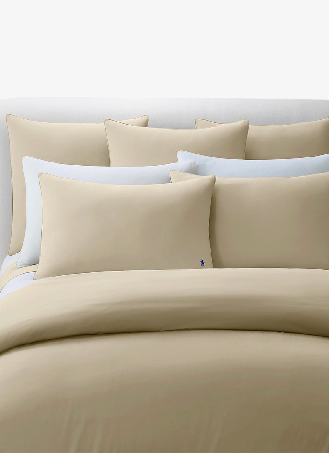 Ralph Lauren Polo Player hoeslaken van katoen perkal 80TC, hoekhoogte 33 cm - achterkant beige
