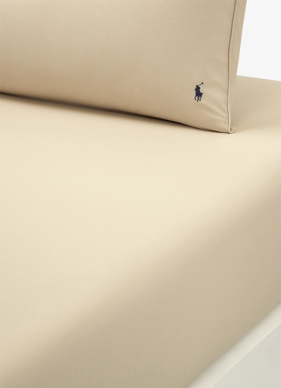 Ralph Lauren Polo Player hoeslaken van katoen perkal 80TC, hoekhoogte 33 cm - voorkant 2 beige