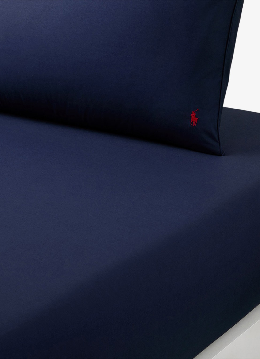 Ralph Lauren Polo Player hoeslaken van katoen perkal 80TC, hoekhoogte 33 cm - voorkant donkerblauw