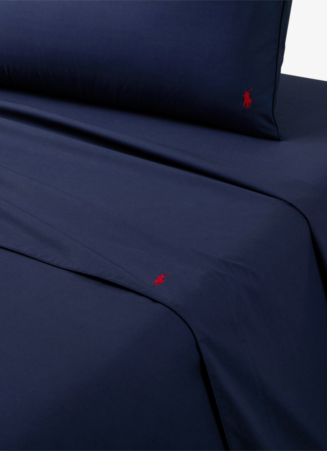 Ralph Lauren Polo Player laken van katoen perkal 80TC - voorkant donkerblauw