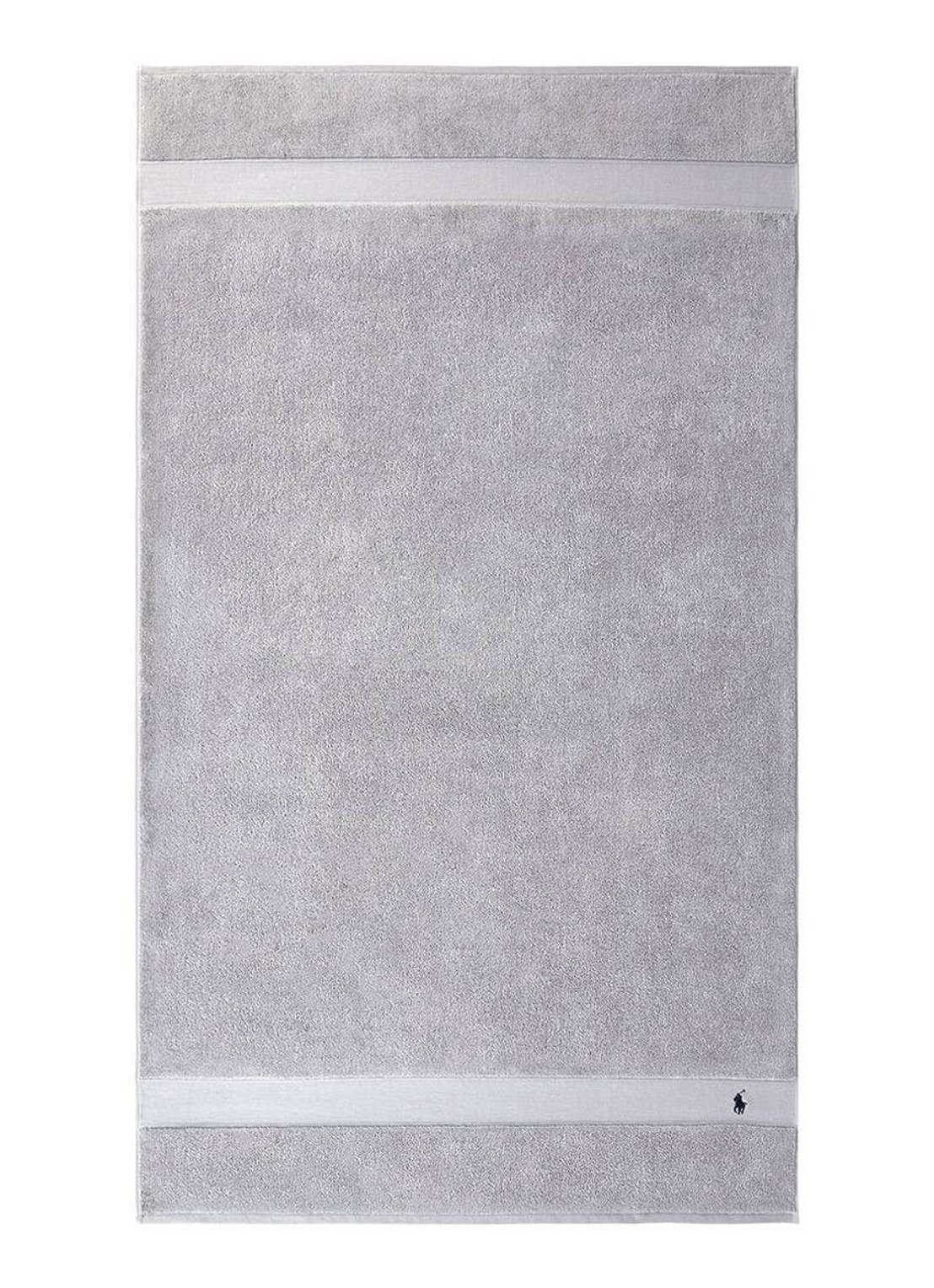 Ralph Lauren Polo Player strandlaken - 600gr/m2 - 90 x 160 cm - voorkant 2 lichtgrijs