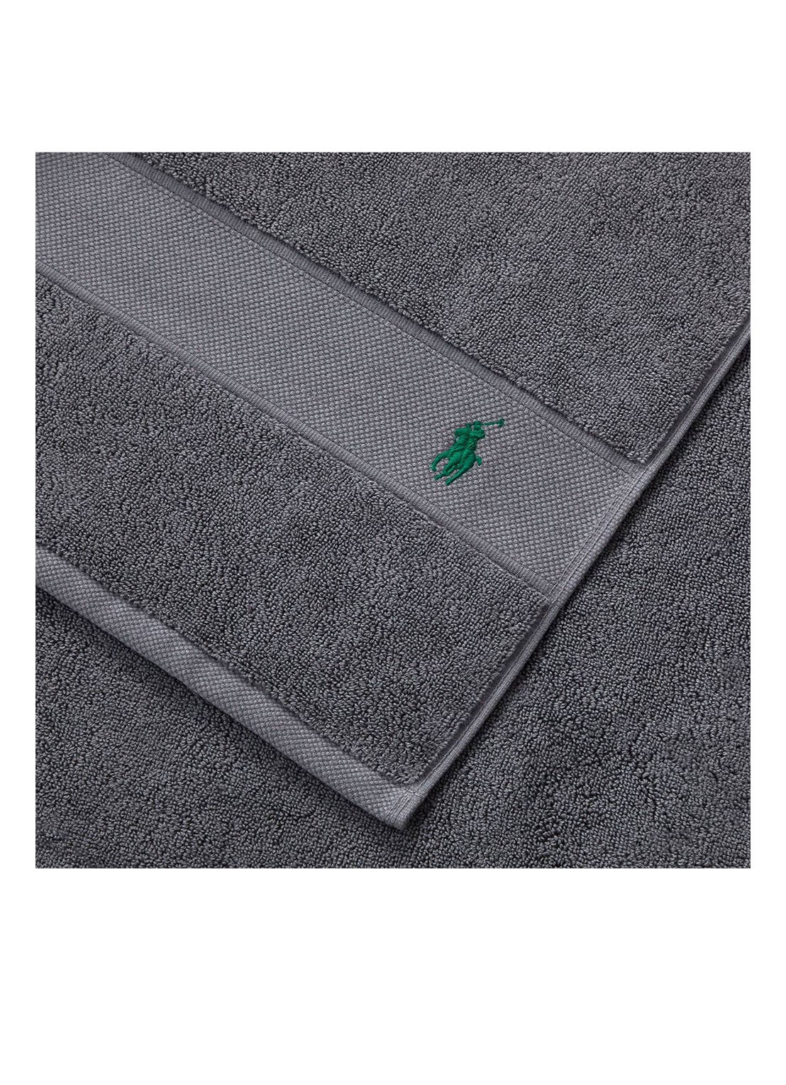 Ralph Lauren Polo Player strandlaken - 600gr/m2 - 90 x 160 cm - voorkant 3 donkergrijs