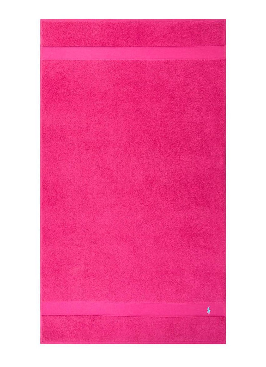 Ralph Lauren Polo Player strandlaken - 600gr/m2 - 90 x 160 cm - voorkant 2 fuchsia