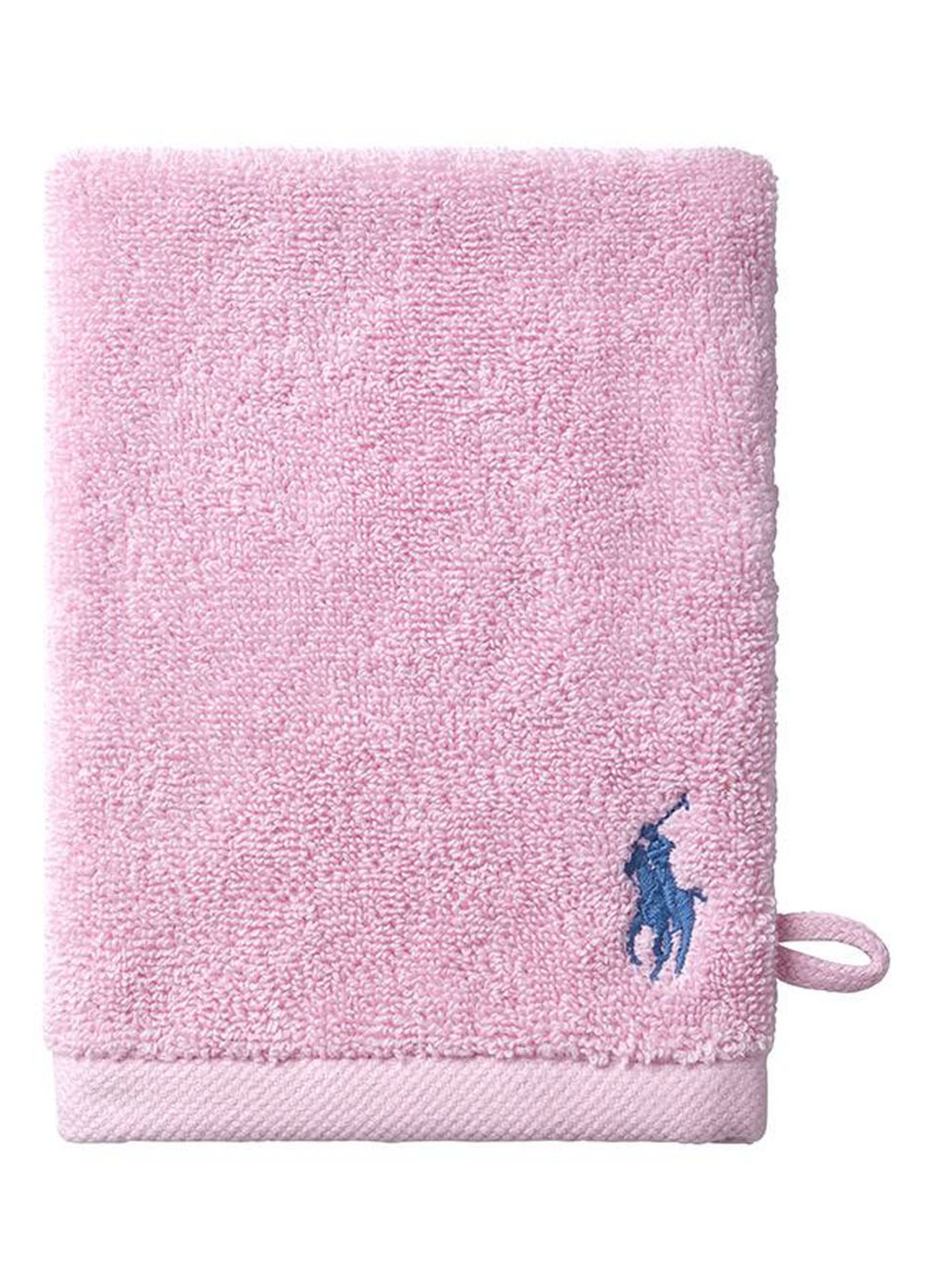 Ralph Lauren Polo Player washand - 15 x 21 cm - voorkant lichtroze