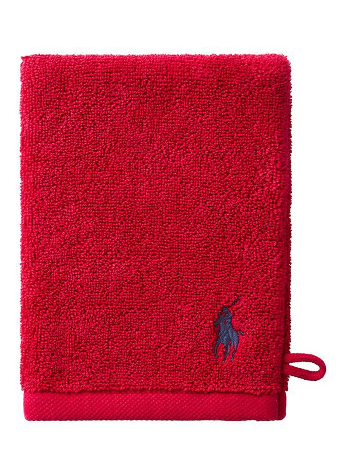 Ralph Lauren Polo Player washand - 15 x 21 cm - voorkant rood