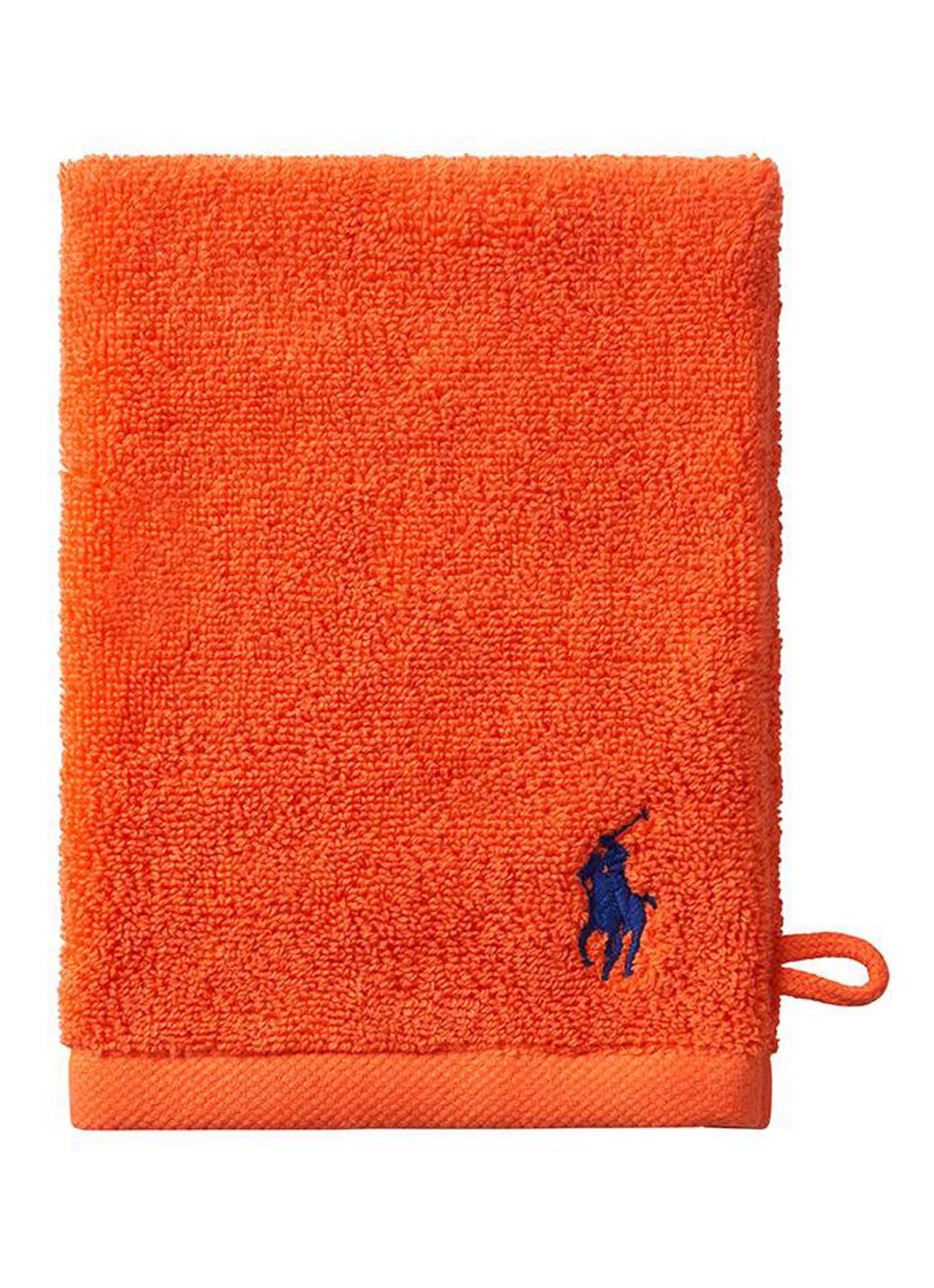 Ralph Lauren Polo Player washand - 15 x 21 cm - voorkant orange