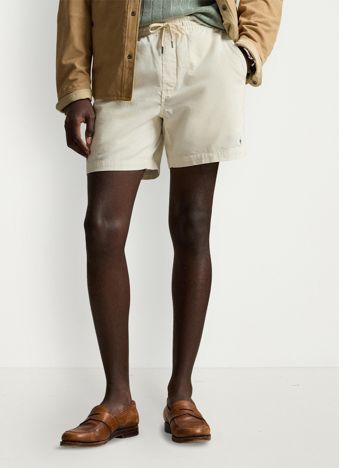 Ralph Lauren Polo Prepster regular fit korte broek van corduroy - detail 4 warm white / gebroken wit