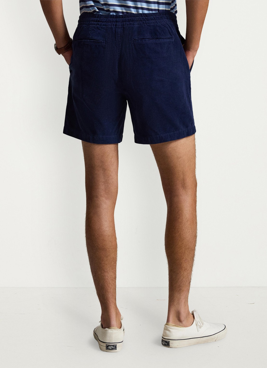 Ralph Lauren Polo Prepster regular fit korte broek van corduroy - achterkant 3 newport navy / donkerblauw