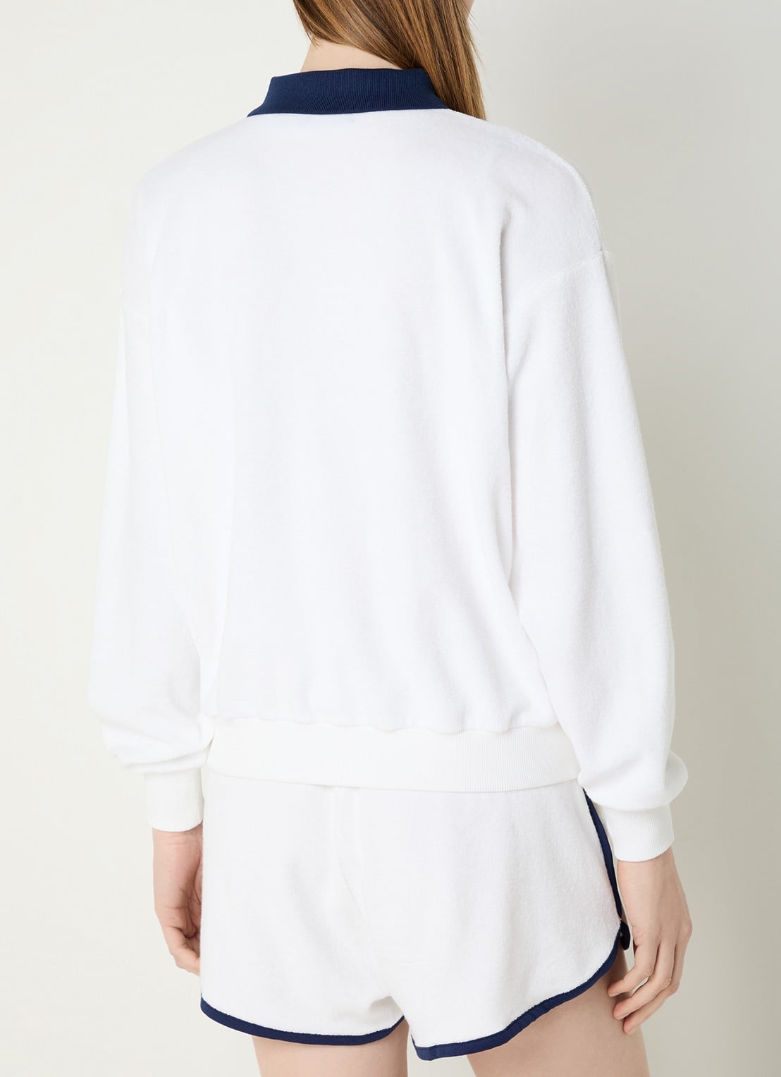 Ralph Lauren Polo van badstof met borstzak en logo - achterkant wit