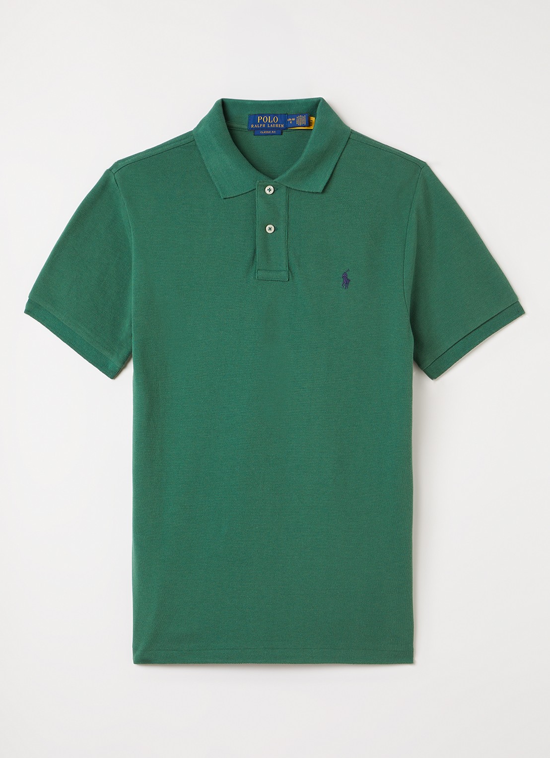 Ralph Lauren Polo van piqué katoen met logoborduring - voorkant groen
