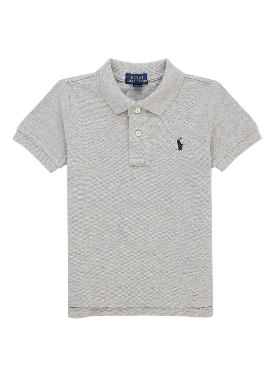 Ralph Lauren Polo van piqué katoen - voorkant 2 grijsmele