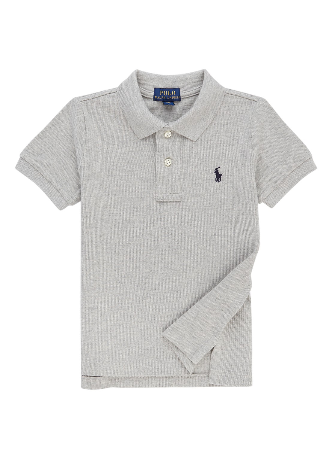 Ralph Lauren Polo van piqué katoen - voorkant 3 grijsmele