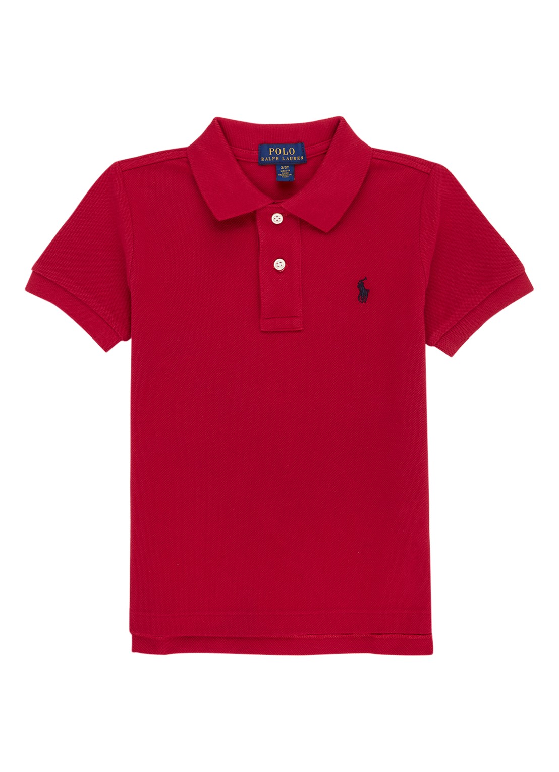 Ralph Lauren Polo van piqué katoen - voorkant 2 steenrood