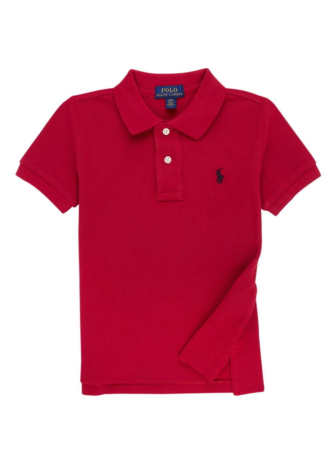 Ralph Lauren Polo van piqué katoen - voorkant 3 steenrood