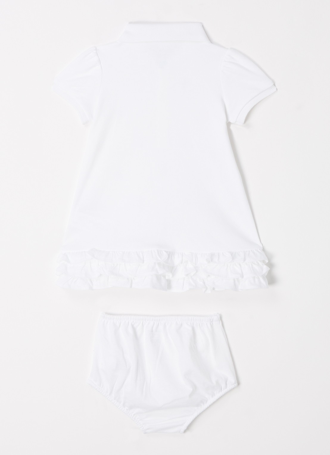 Ralph Lauren Polojurk met logoborduring en bloomer - voorkant 2 wit