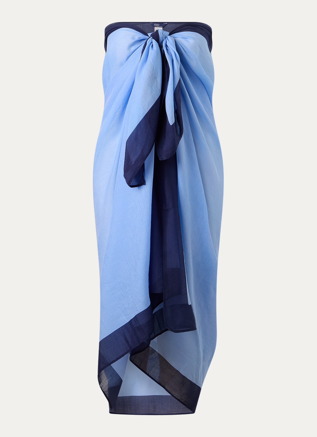 Ralph Lauren Pony pareo met logoprint 175 x 120 cm - voorkant blauwgrijs