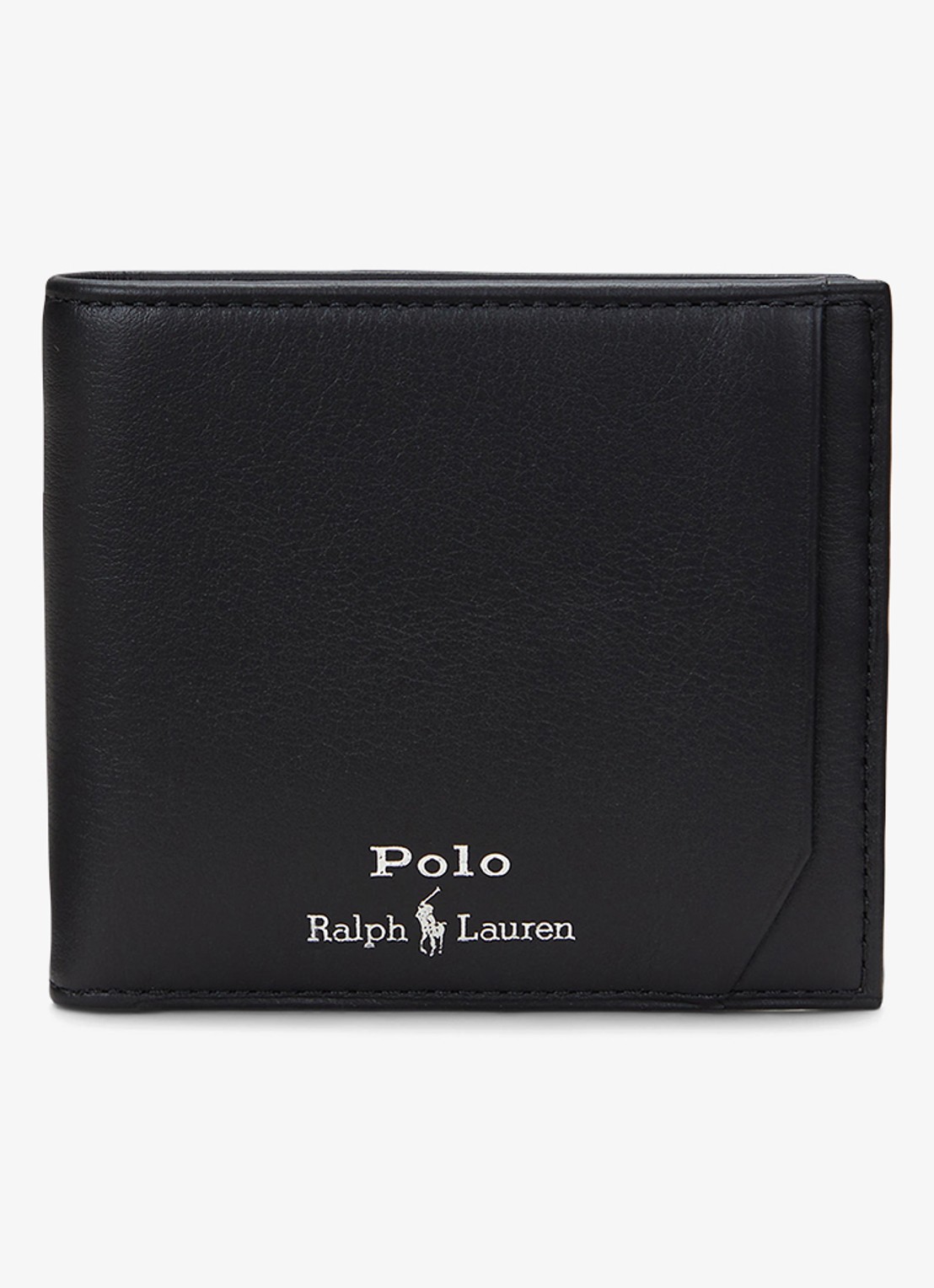 Ralph Lauren Portemonnee van leer - voorkant black / zwart