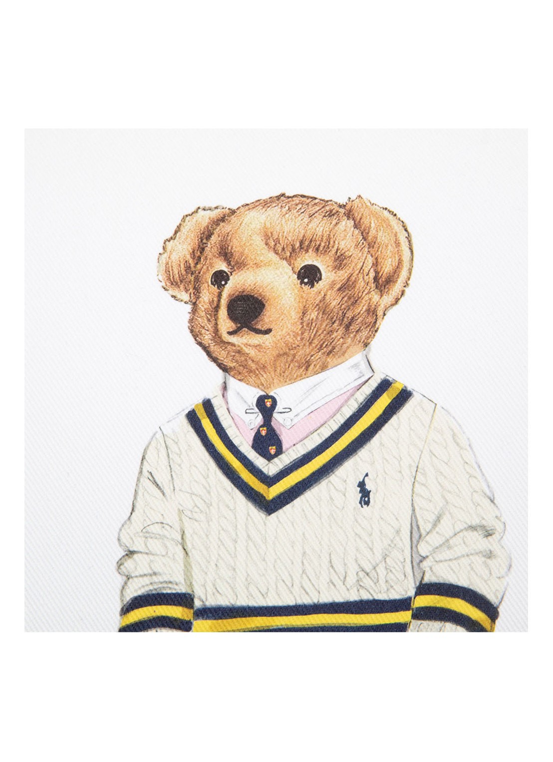 Ralph Lauren Preppy Hampton Bear kussensloop 50 x 50 cm - detail 2 wit
