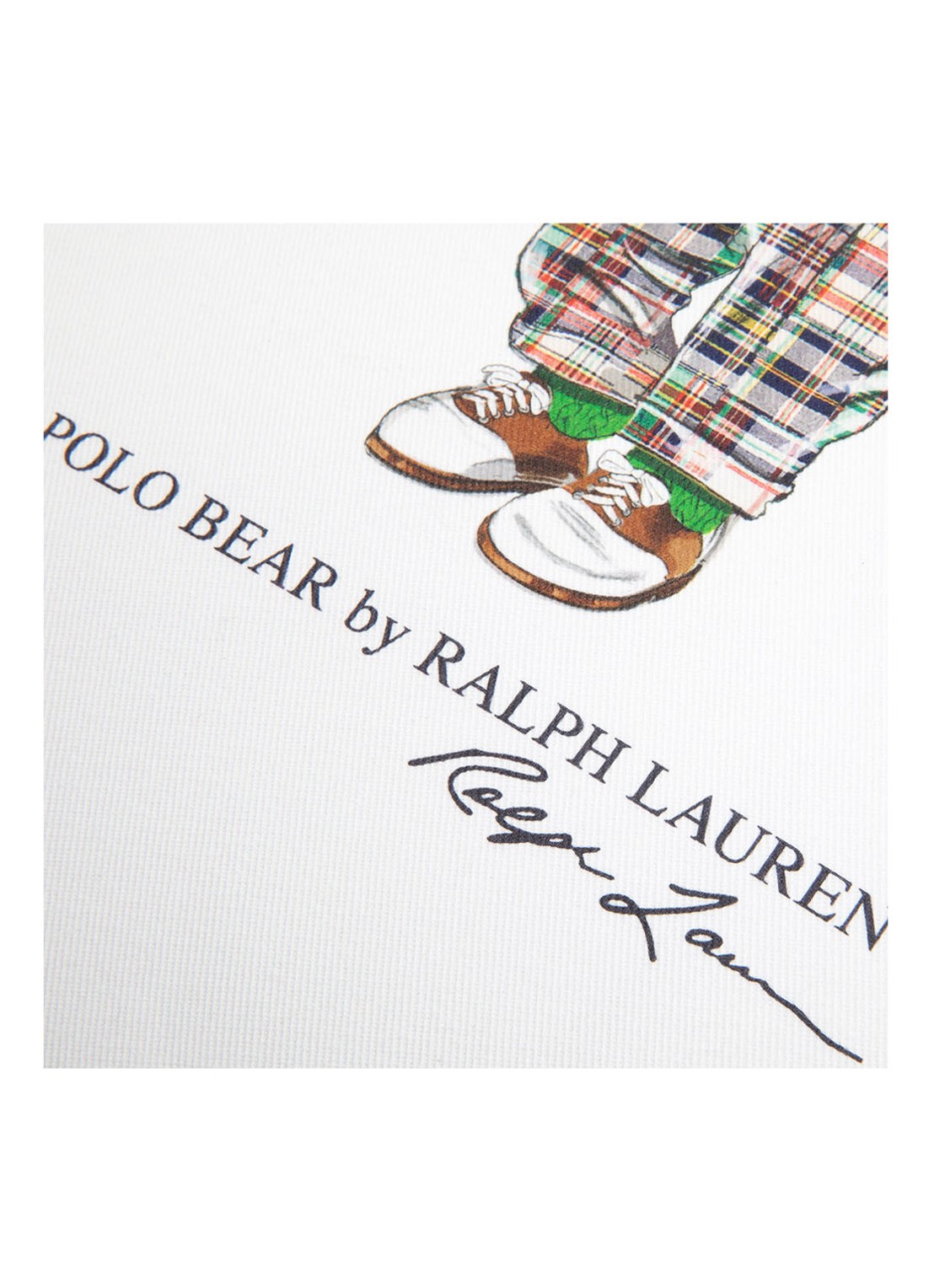 Ralph Lauren Preppy Hampton Bear kussensloop 50 x 50 cm - detail 3 wit