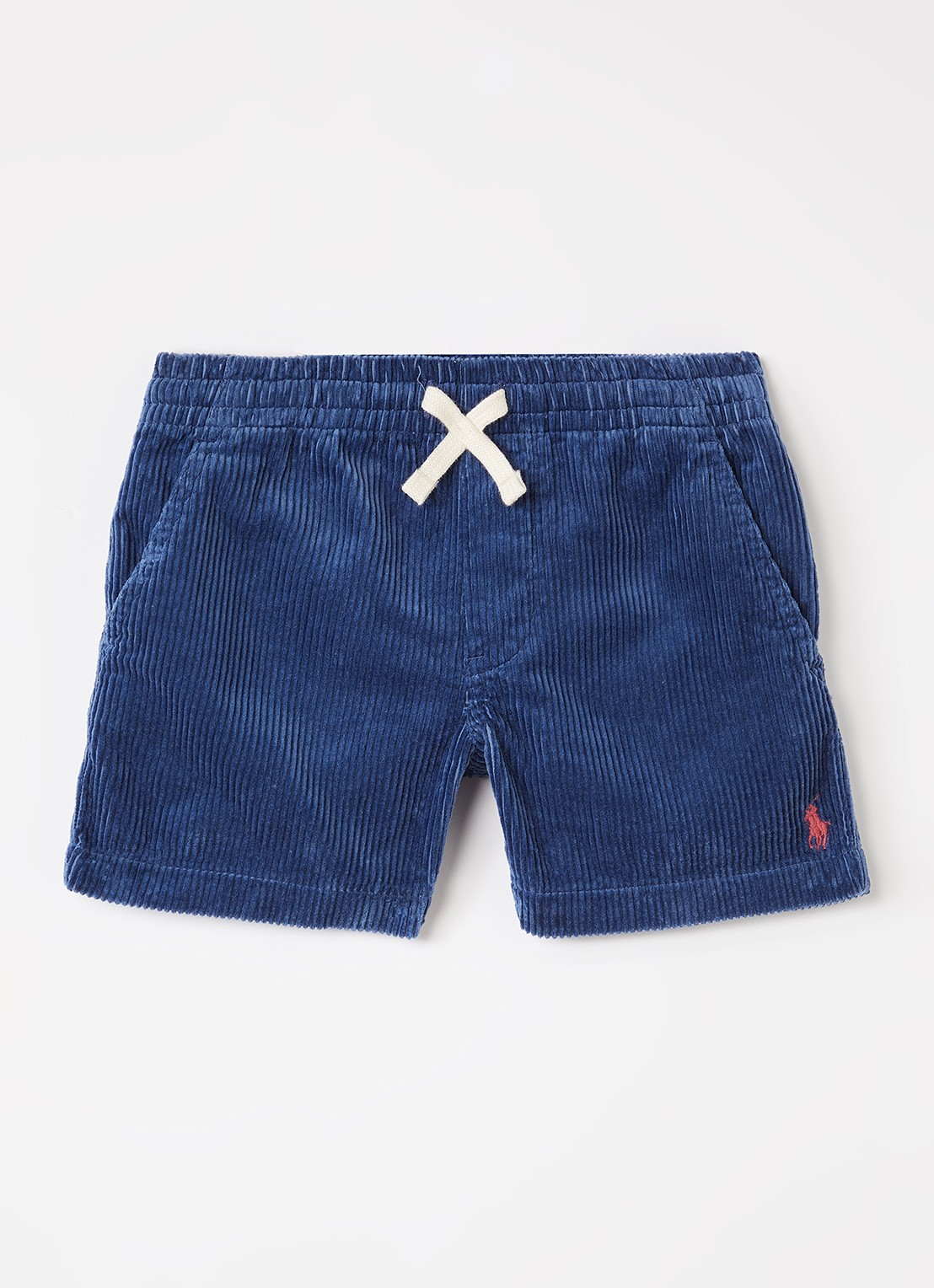 Ralph Lauren Prepster loose fit korte broek van corduroy - voorkant indigo