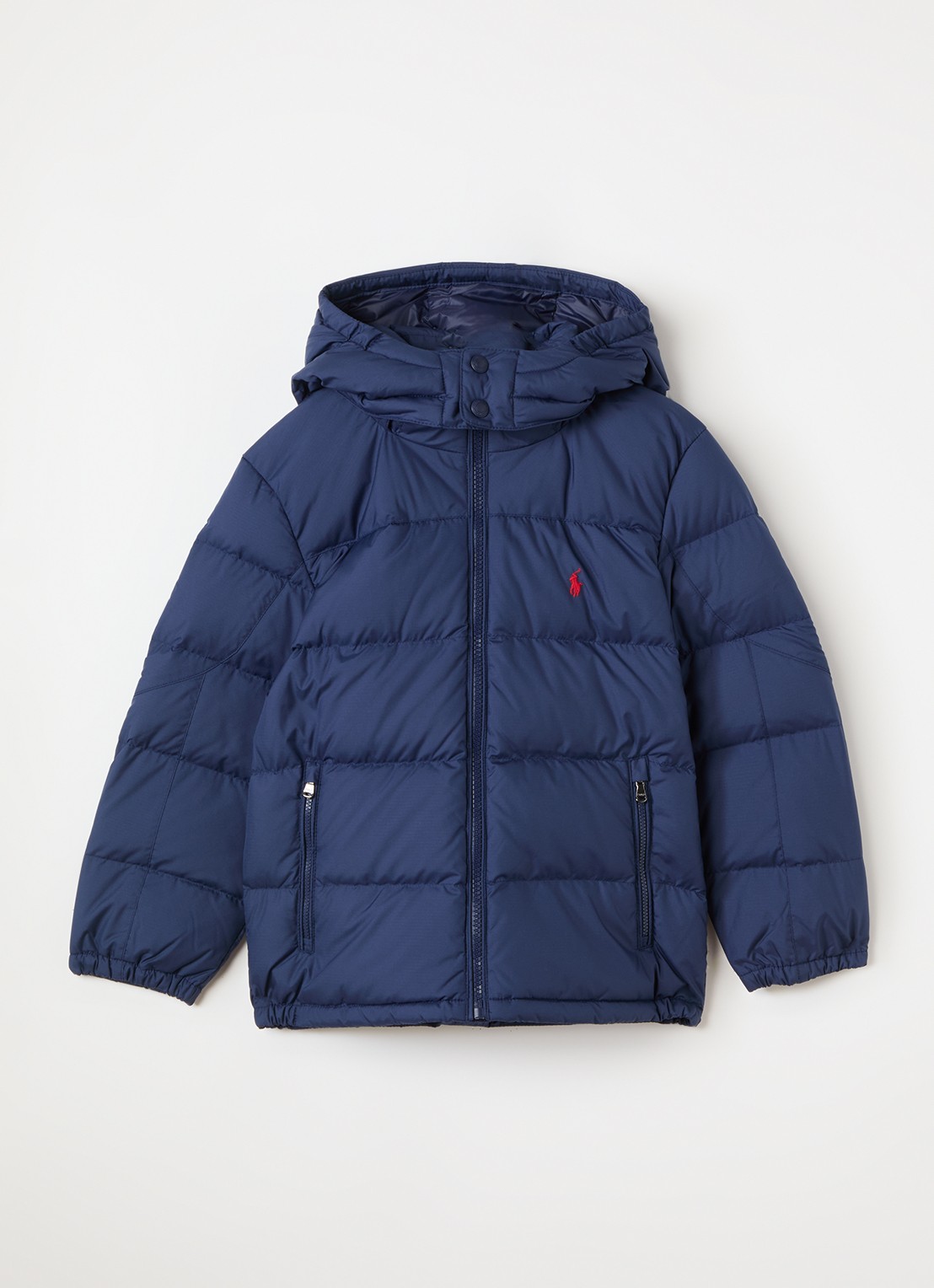 Ralph Lauren Puffer jack met afneembare capuchon - voorkant donkerblauw