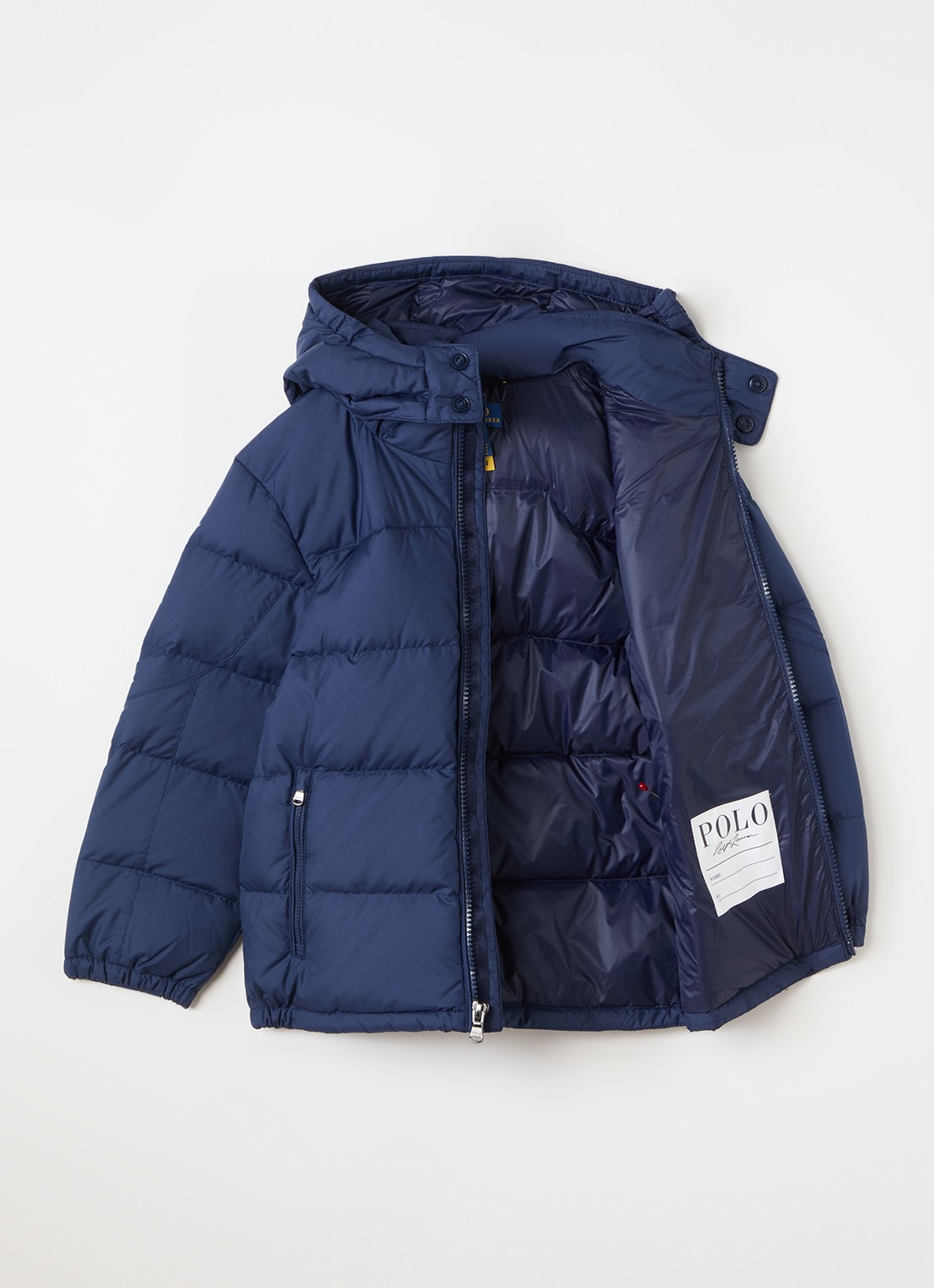 Ralph Lauren Puffer jack met afneembare capuchon - voorkant 2 donkerblauw
