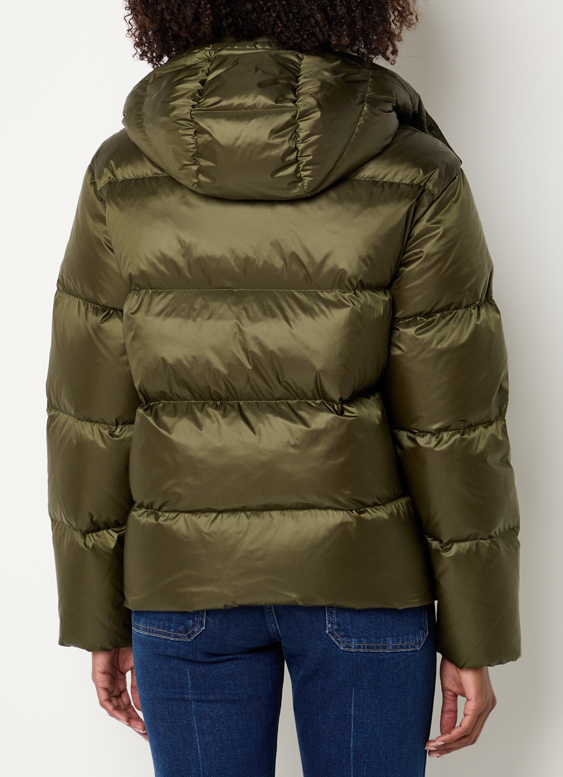 Ralph Lauren Puffer jack met donsvulling en afneembare capuchon - achterkant 4 olijfgroen