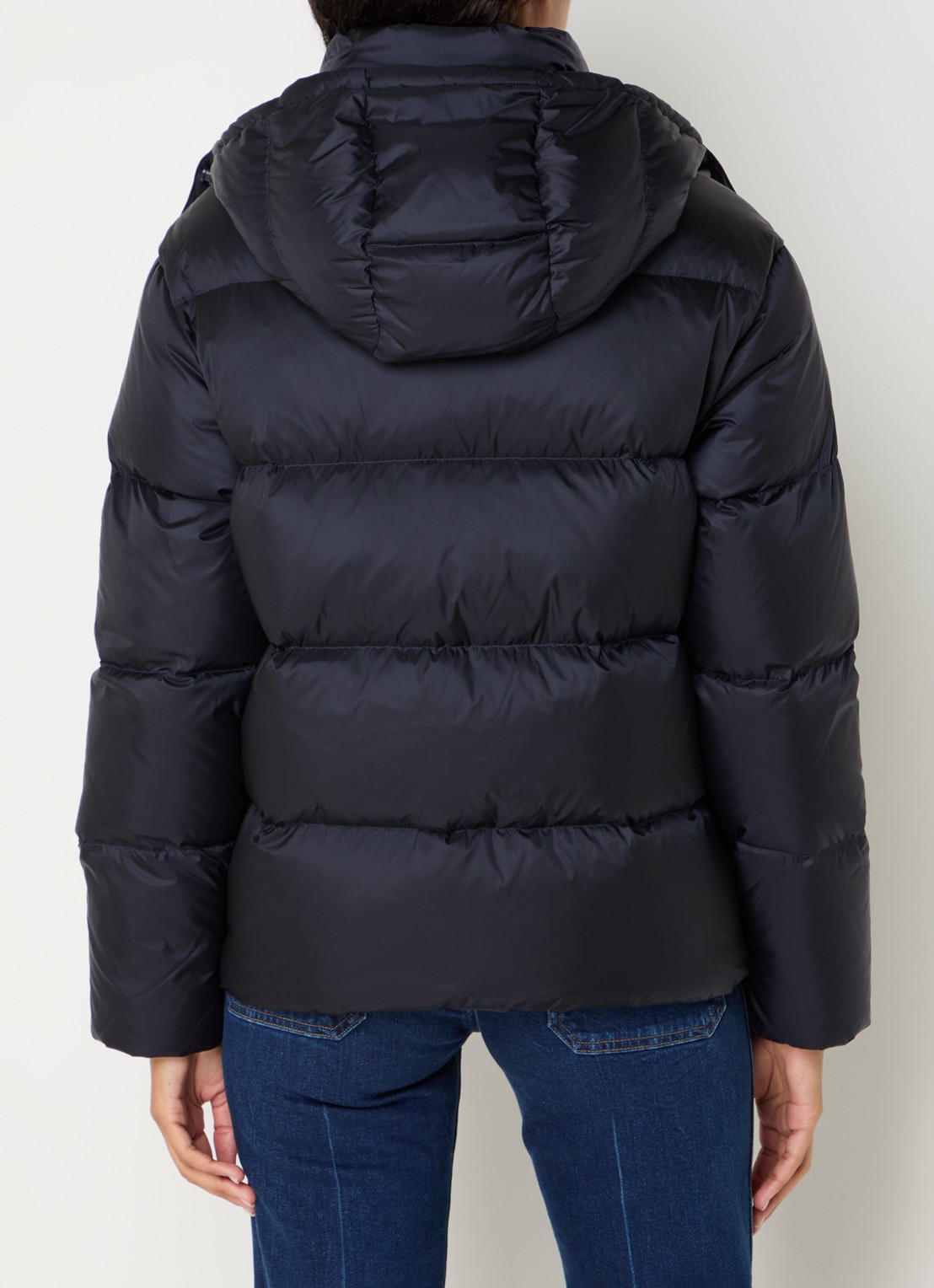 Ralph Lauren Puffer jack met donsvulling en afneembare capuchon - achterkant donkerblauw