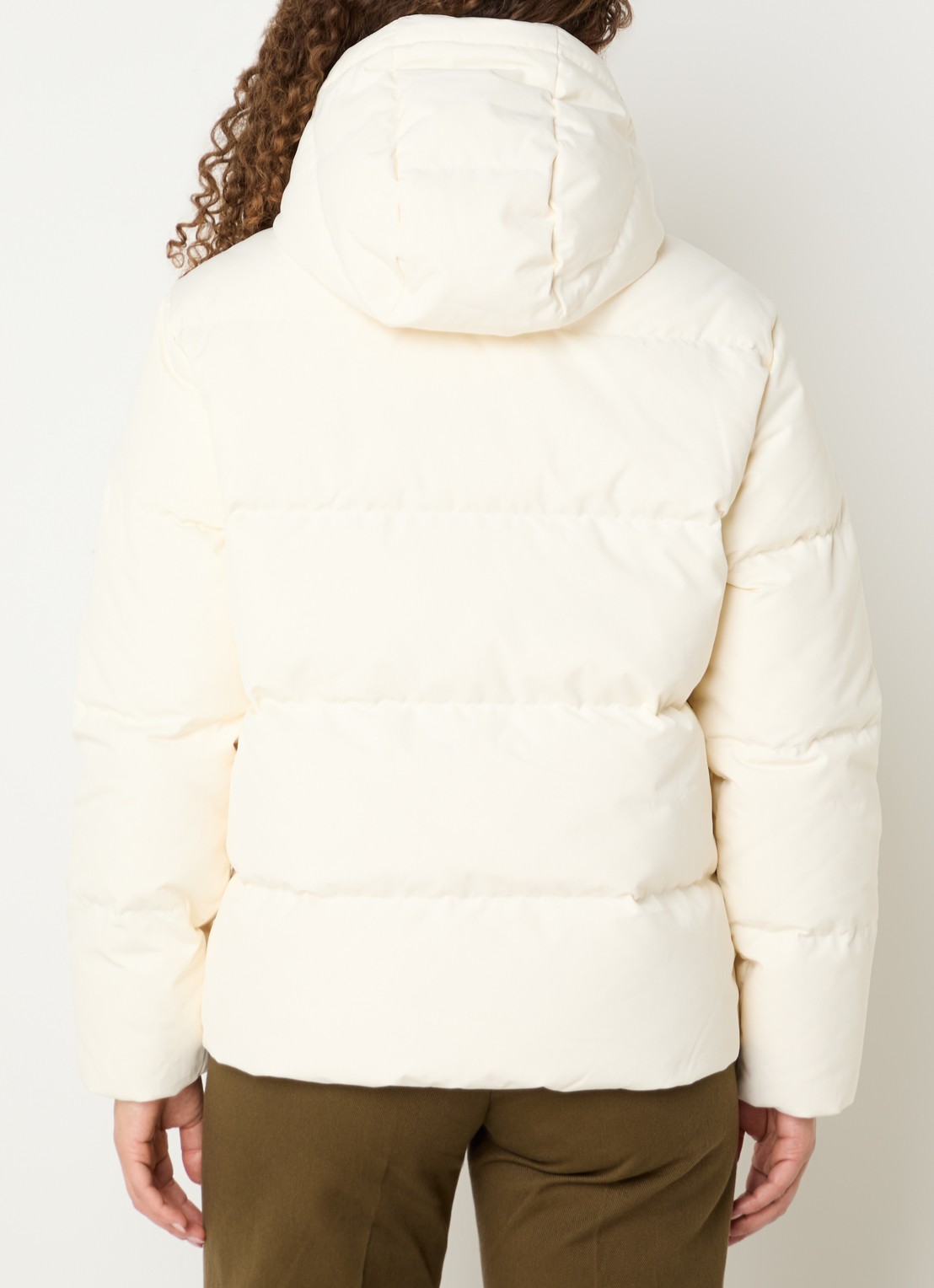 Ralph Lauren Puffer jack met donsvulling en afneembare capuchon - achterkant creme