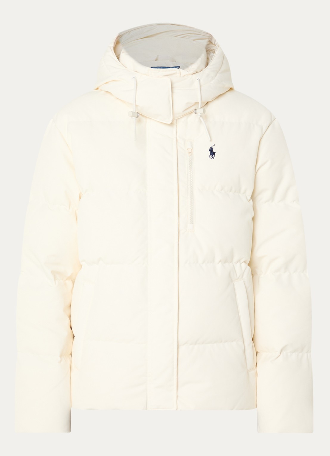 Ralph Lauren Puffer jack met donsvulling en afneembare capuchon - voorkant 3 creme