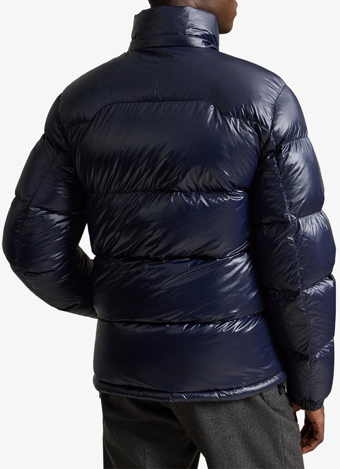 Ralph Lauren Puffer jack met donsvulling en capuchon - achterkant collection navy glossy / donkerblauw