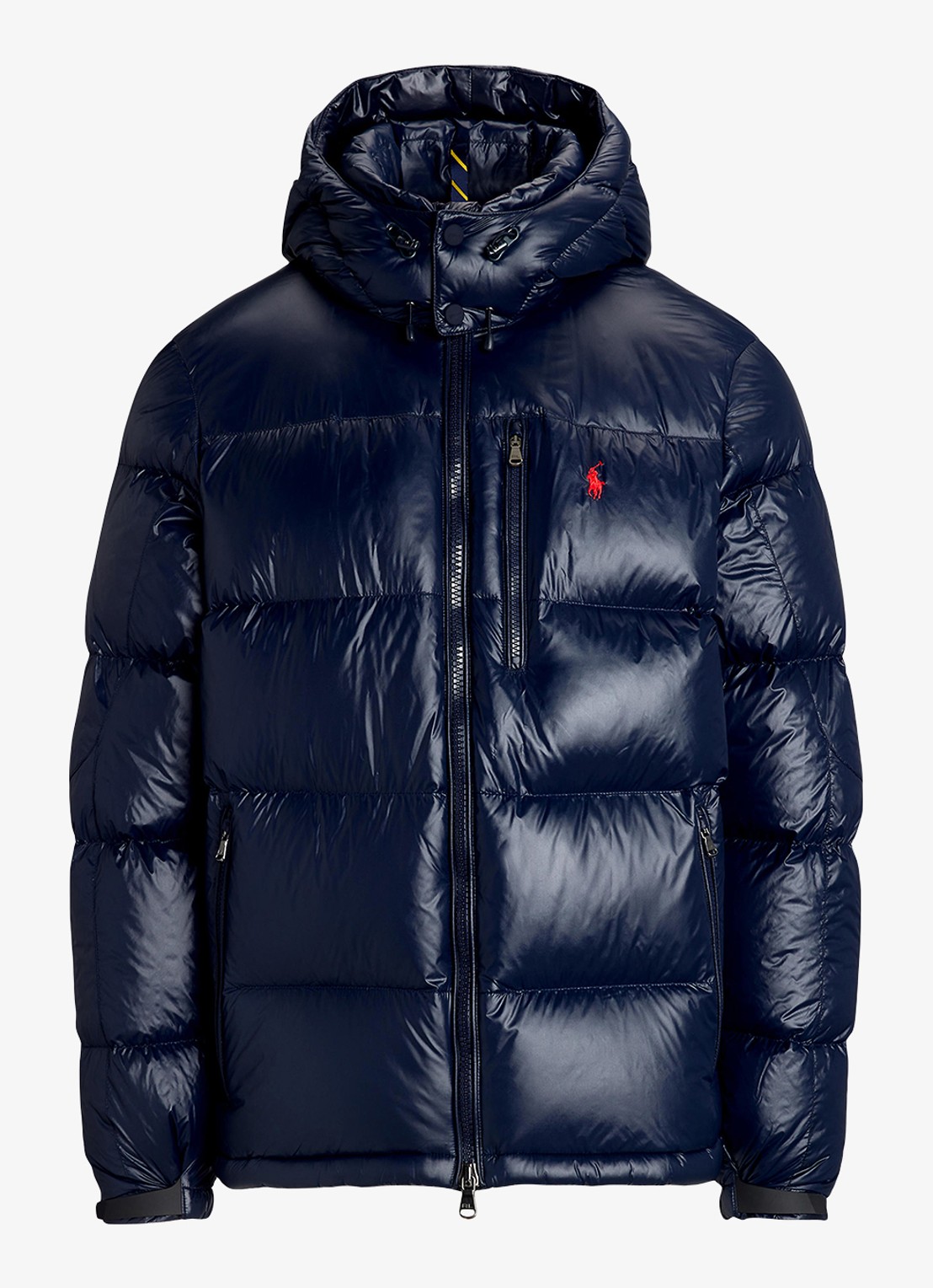Ralph Lauren Puffer jack met donsvulling en capuchon - voorkant 4 collection navy glossy / donkerblauw
