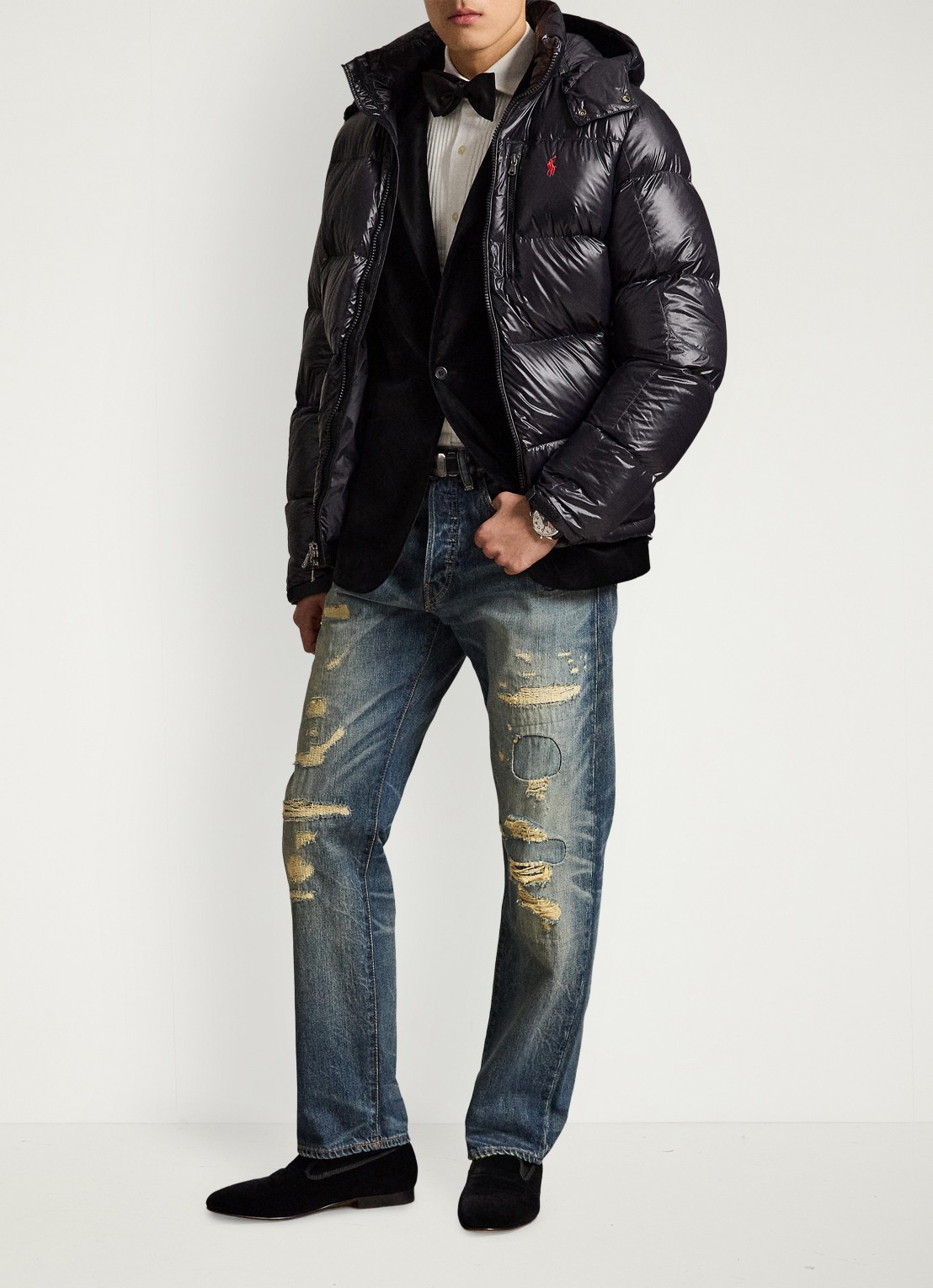 Ralph Lauren Puffer jack met donsvulling en capuchon - detail 3 polo black glossy / zwart