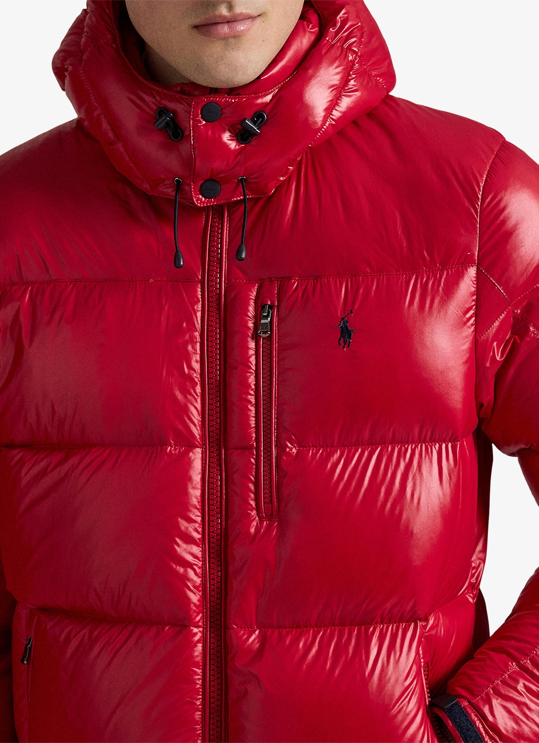 Ralph Lauren Puffer jack met donsvulling en capuchon - detail 4 red glossy / rood